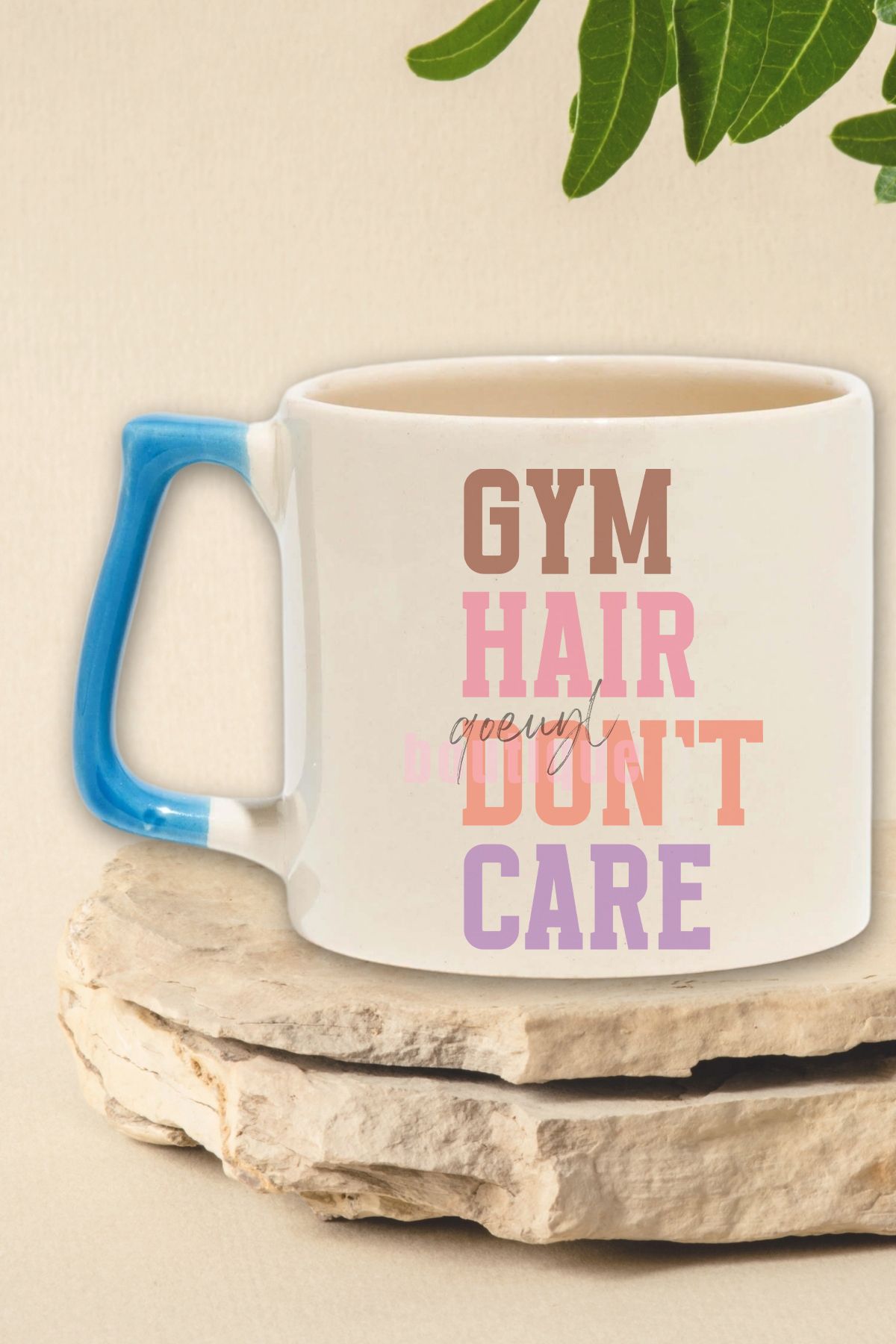 qoeuyl boutique Gym Hair Don't Care Yazılı Komik Gym Spor Saç Modeli Hediyelik Kulplu Kupa Bardak