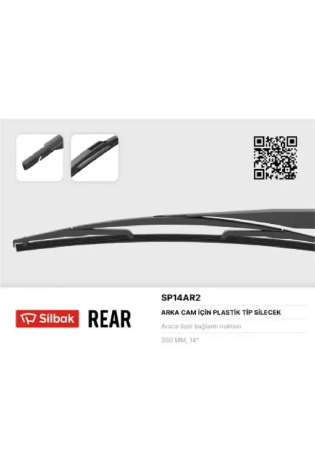 Silbak SILECEK SUPURGESI ARKA (PLASTIK TIP) NEMO BIPPER FIORINO 08 BOY:350MM