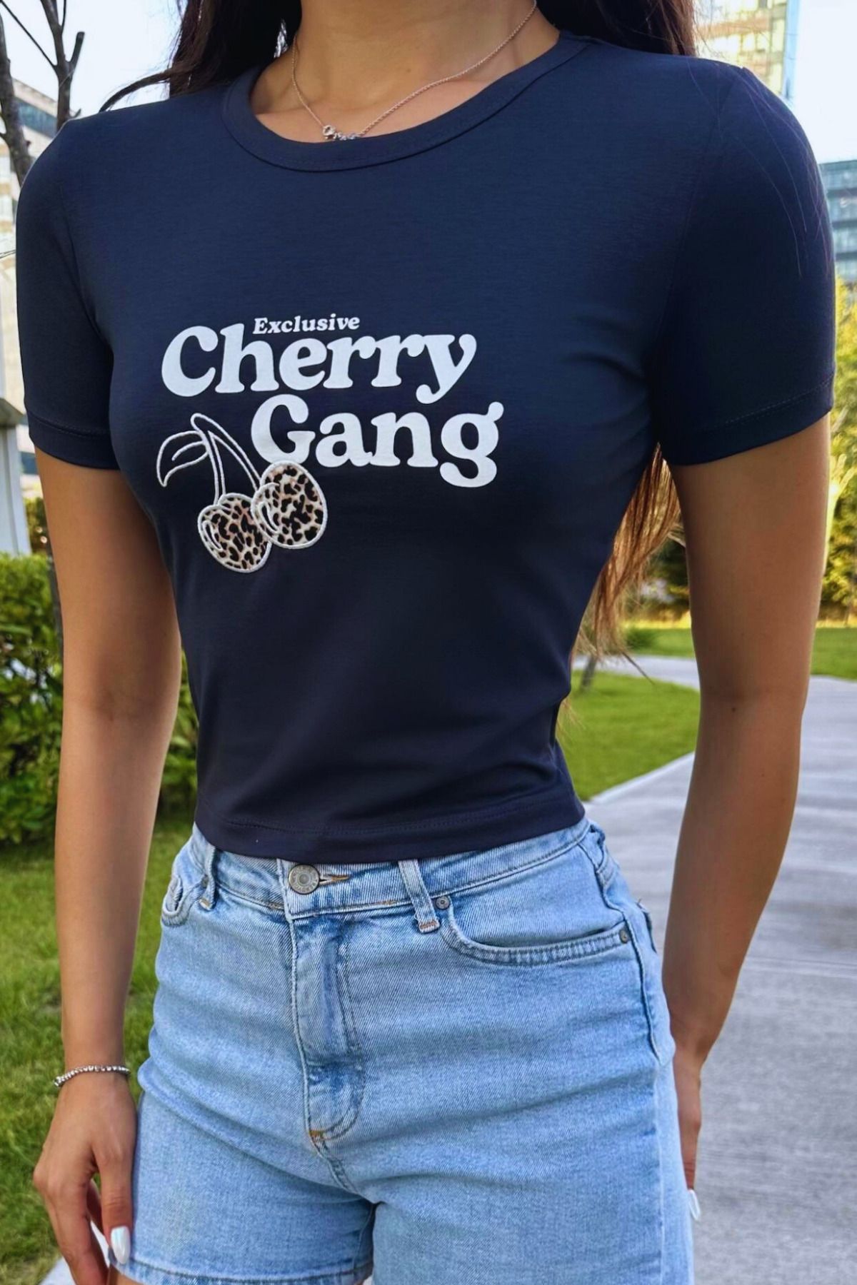 BİKELİFE KOPYA - Streetwear Özel Cherry Baskılı T-shirt