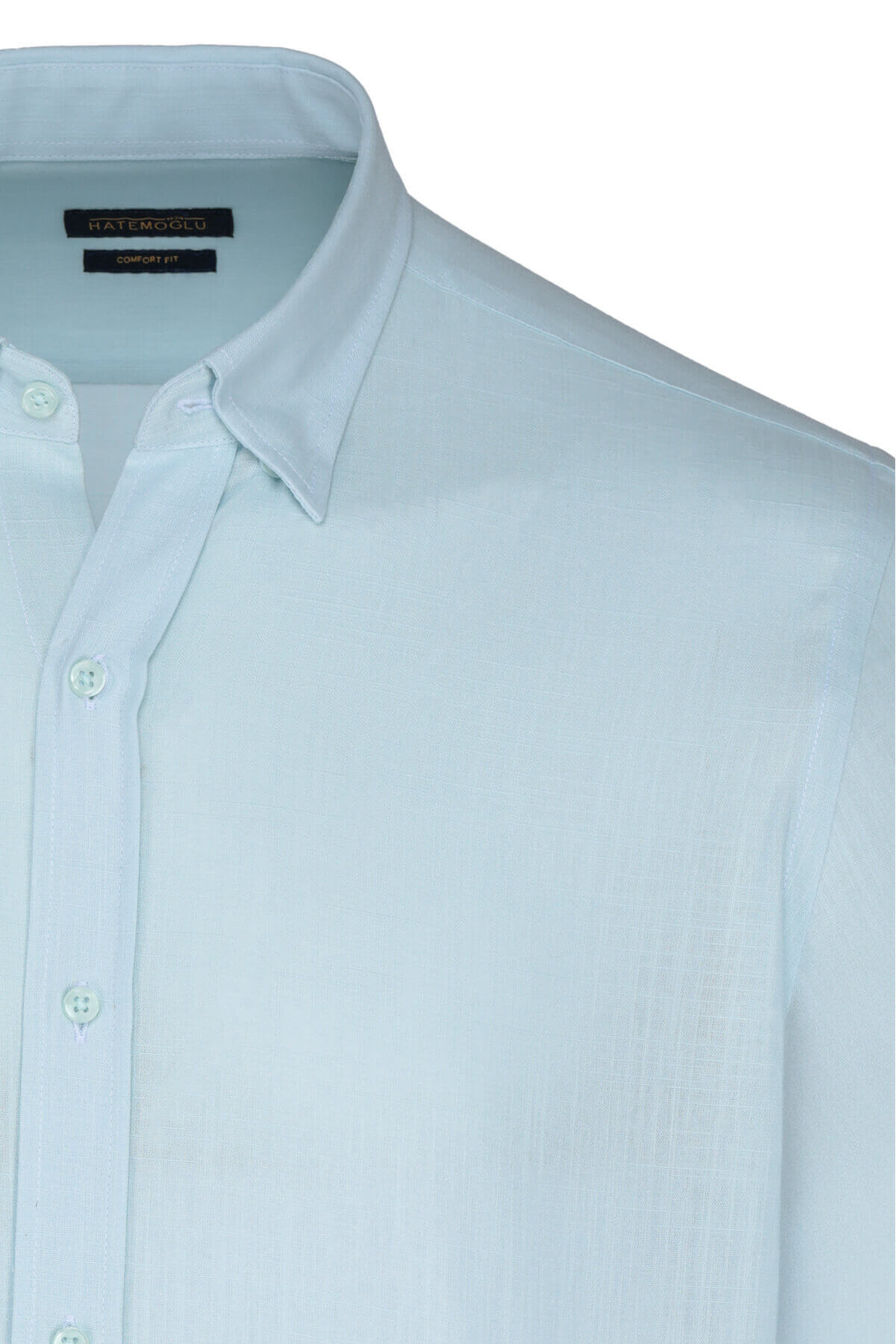 Hatemoğlu  Mavi Comfort Fit 100% Pamuk Düğmeli Yaka Uzun Kollu Casual Gömlek - Görsel 2