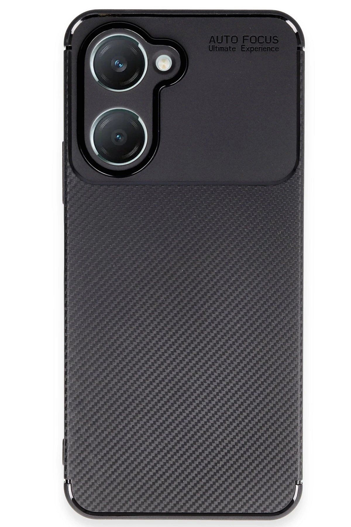 Toptan Bulurum Vivo Y18 Kılıf Auto Focus Karbon Kapak - Siyah
