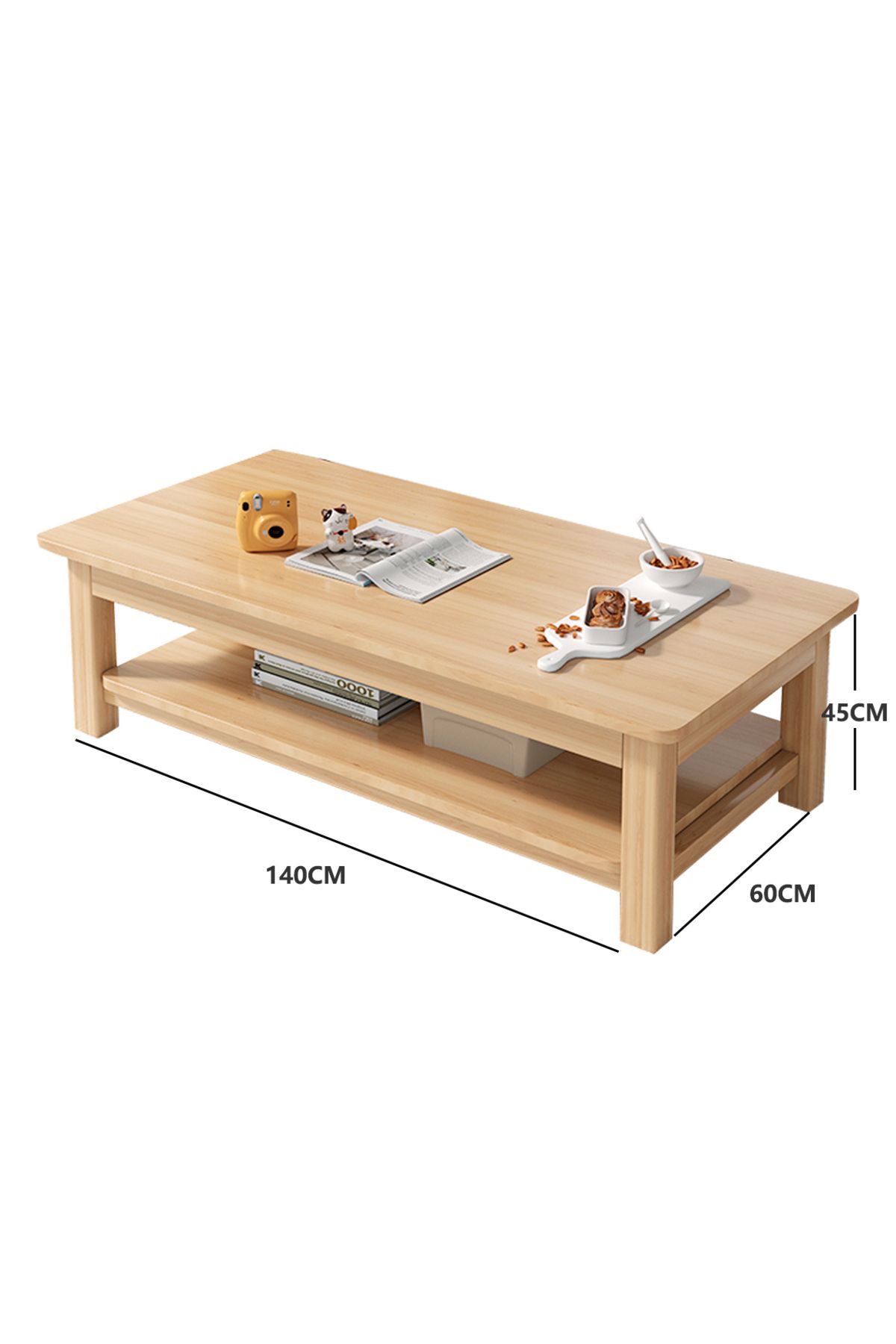 sharpdo-Multifunctional Double Layer Coffee Table, Chinese Simple Rectangular Double Layer Tea Table 7
