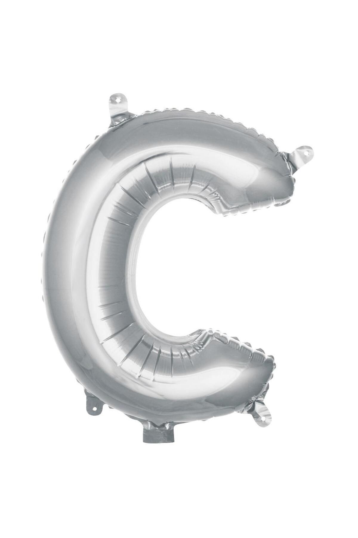 PARTİMİO PARTİ MALZEMELERİ Harf Folyo Balon Gümüş Renk 16'' (36cm)