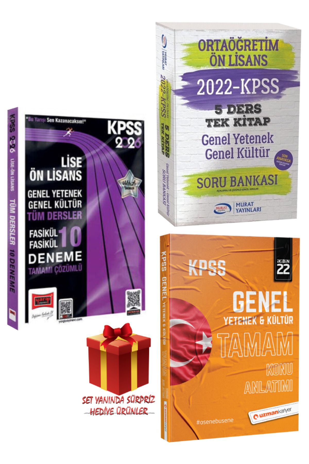 Yargı Yayınları 2026 KPSS Lise-Ön Lisans GY-GK Tüm Dersler Deneme+Tek Kitap Soru Bankası+Konu Anlatımlı+Hediye