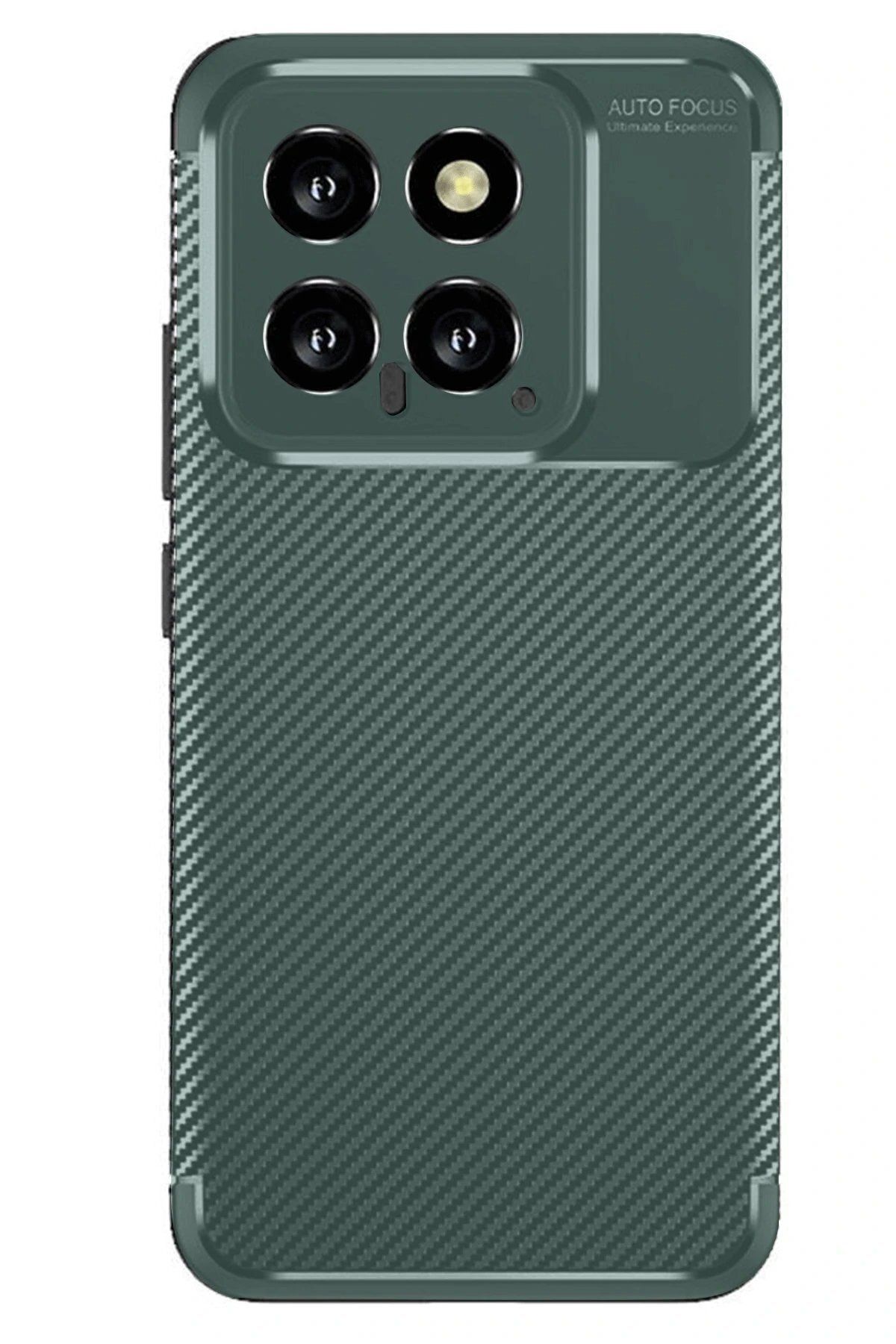 Toptan Bulurum Xiaomi Mi 14T Kılıf Auto Focus Karbon Kapak - Koyu Yeşil