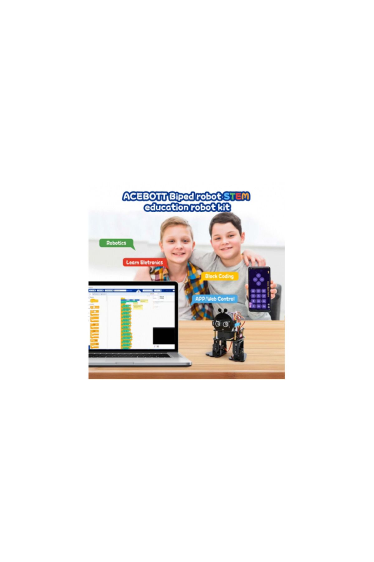 ACEBİL-Educational Bionic Robot Kit, ACEBOTT QD021, for Arduino ESP32 4
