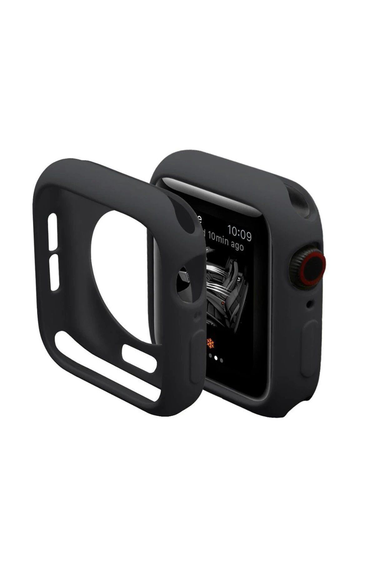 Toptan Bulurum Apple Watch 40mm Silikon Alt Kasa - Siyah Uyumlu