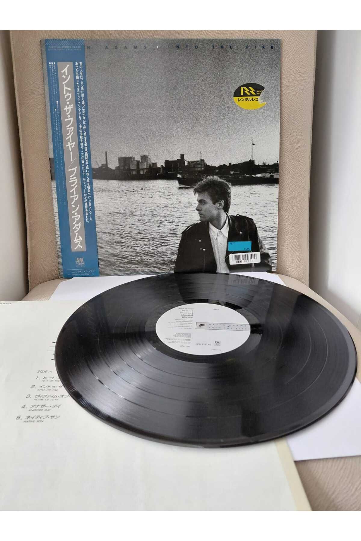 Plakperest BRYAN ADAMS - Into The Fire - 1987 Japonya Basım - 33lük LP Plak - Obi’li-2.el
