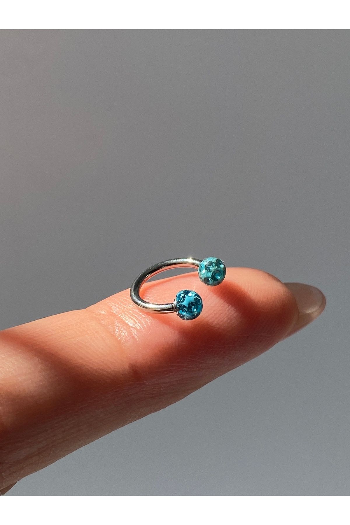 kurukafagift Paslanmaz Çelik Yarım Ay Renkli Toplu Piercing Helix Tragus Helıx Kıkırdak 8 mm