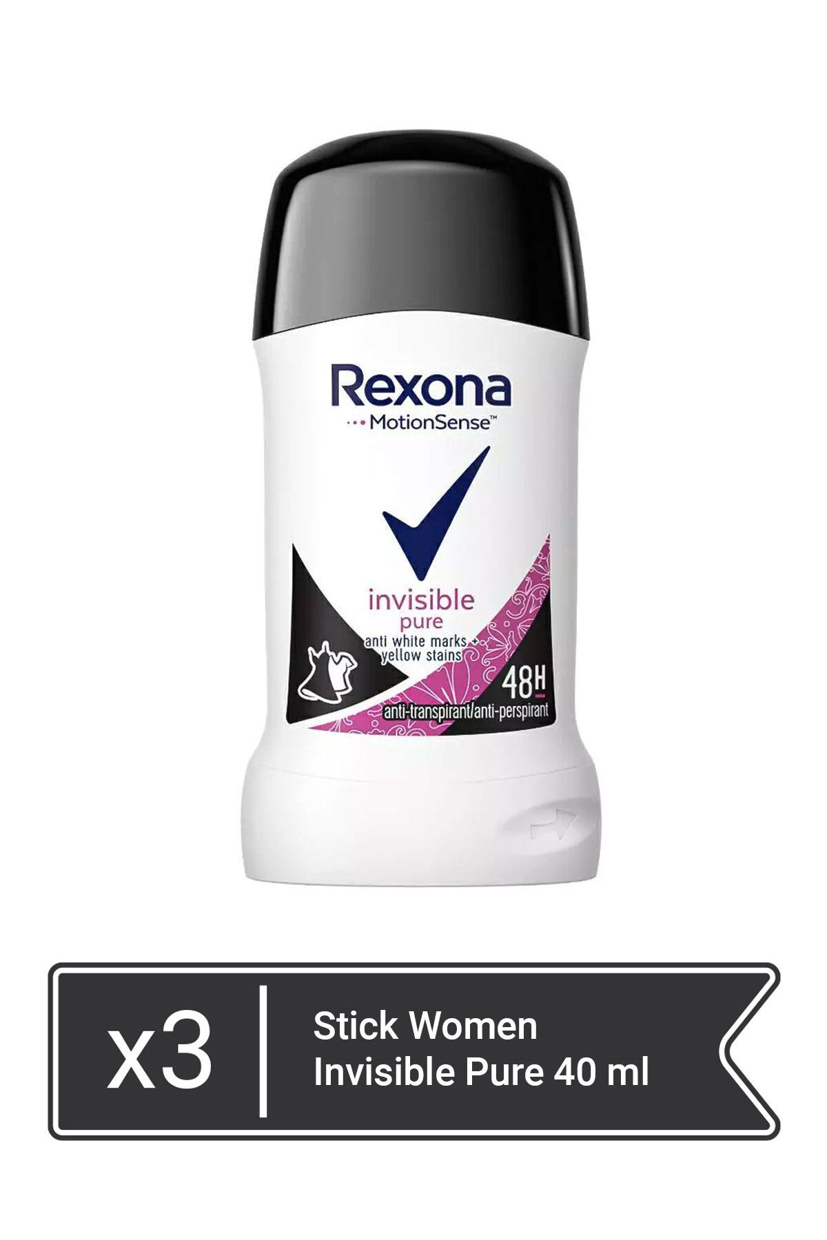 Rexona-Rexona Stick Women Invisible Pure 40 ml x 3 τεμάχια 1