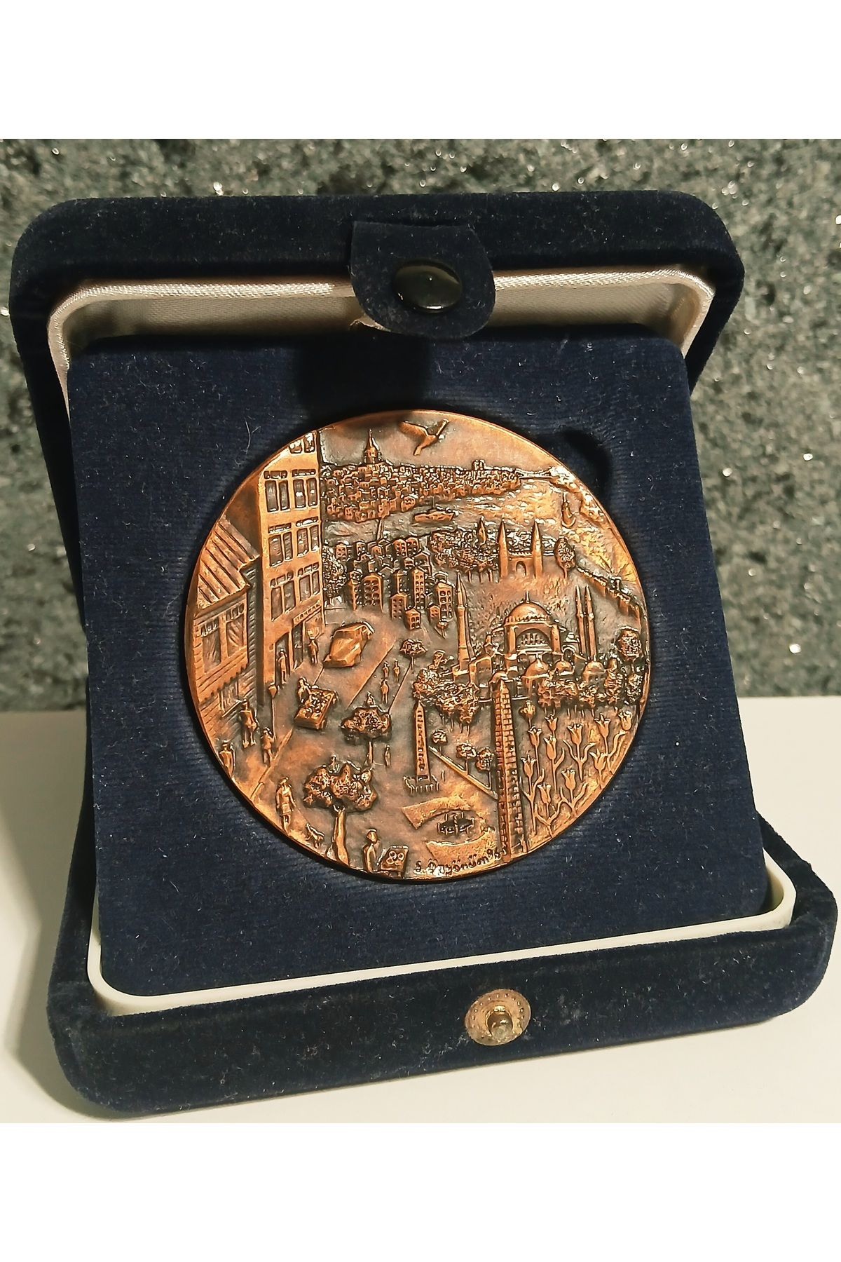 DÜZGÜN TİCARET 1996 Habitat İstanbul Kent Zirvesi Bronz Hatıra Madalya Özel Kadife Kutusunda