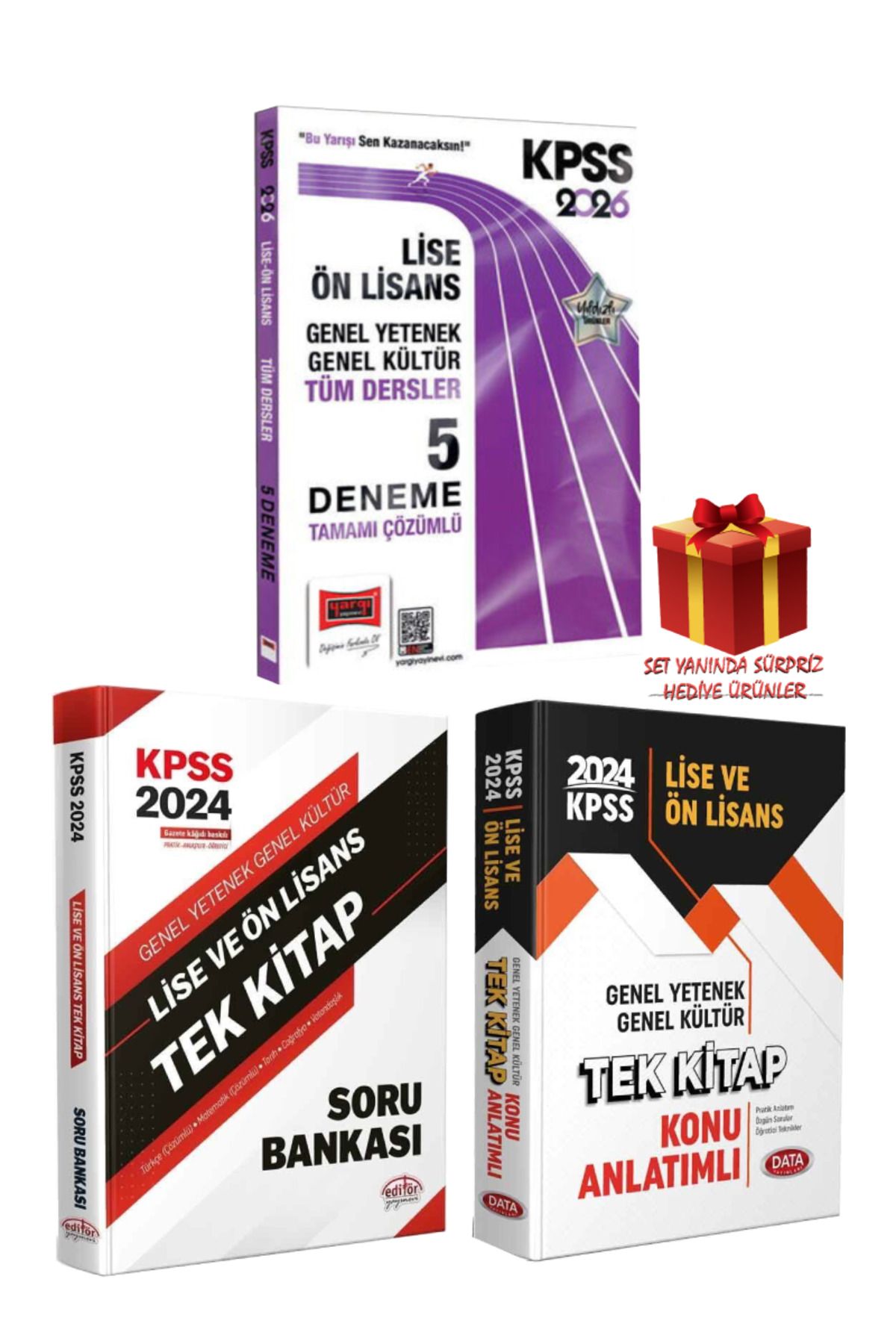 Yargı Yayınları 2026 KPSS Lise-Ön Lisans GY-GK Tüm Dersler Deneme+Tek Kitap Soru Bankası+Konu Anlatımlı+Hediye