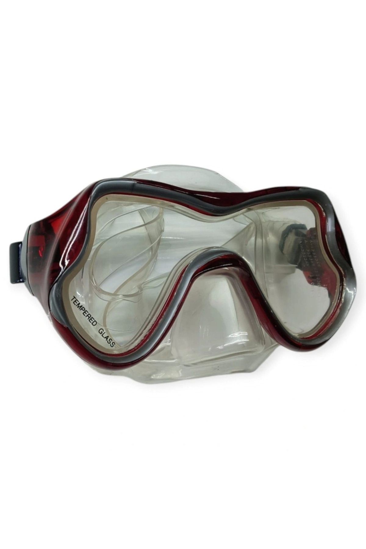 Tolzan Star Diving Temper Camlı Dalış Maskesi Yetişkin - 51709-KIRMIZI