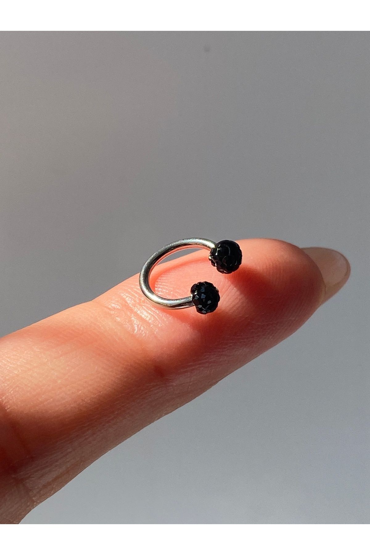 kurukafagift Paslanmaz Çelik Yarım Ay Renkli Toplu Piercing Helix Tragus Helıx Kıkırdak 8 mm