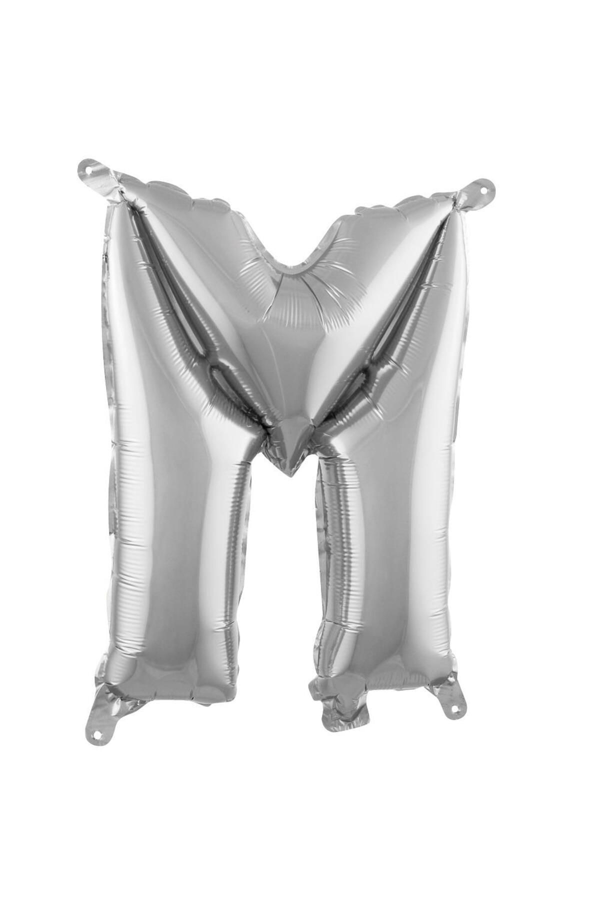 PARTİMİO PARTİ MALZEMELERİ Harf Folyo Balon Gümüş Renk 16'' (36cm)