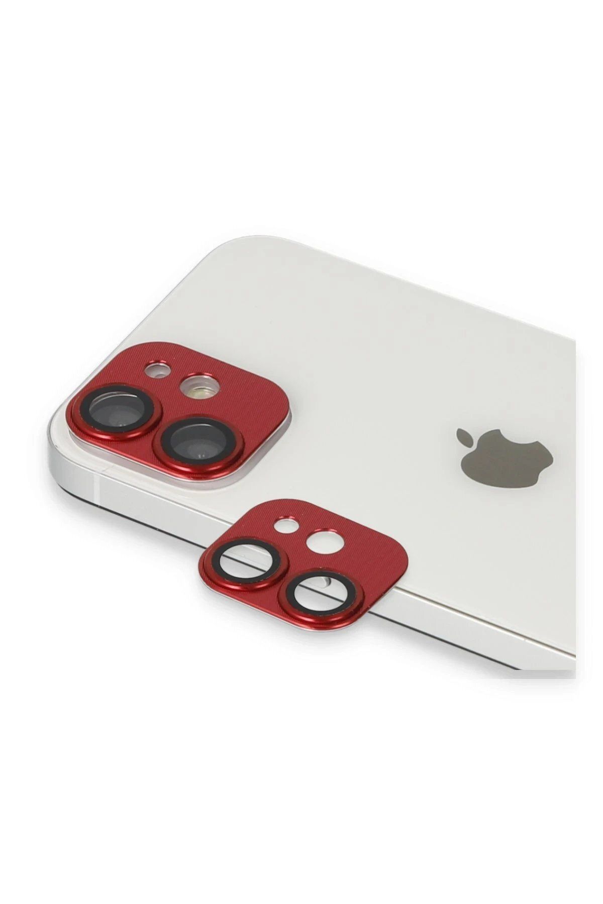Toptan Bulurum iPhone 11 Pers Alüminyum Kamera Lens - Kırmızı