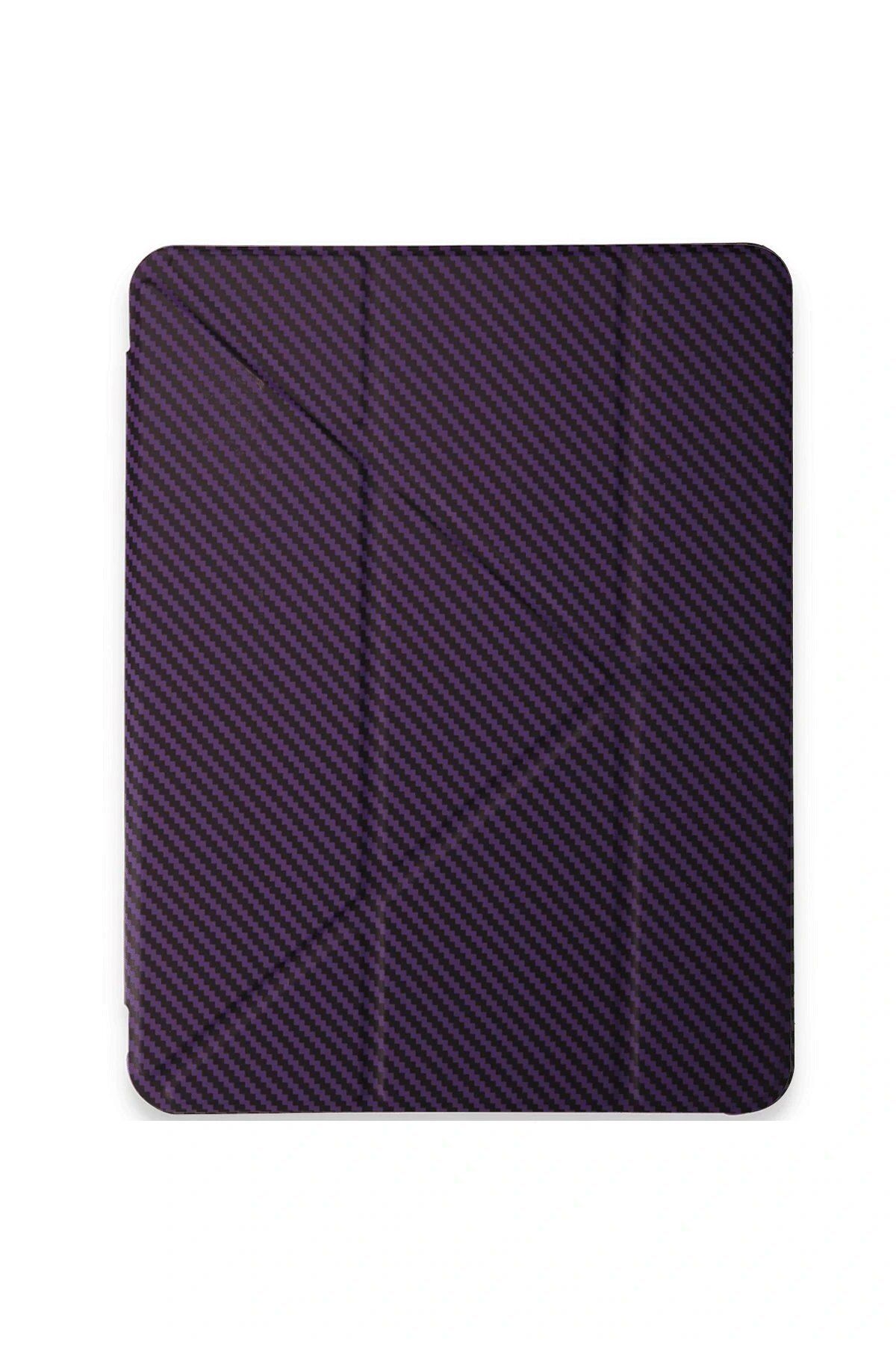 Toptan Bulurum iPad Pro 11 (2024) Kılıf Color Karbon Tablet Kılıfı - Derin Mor