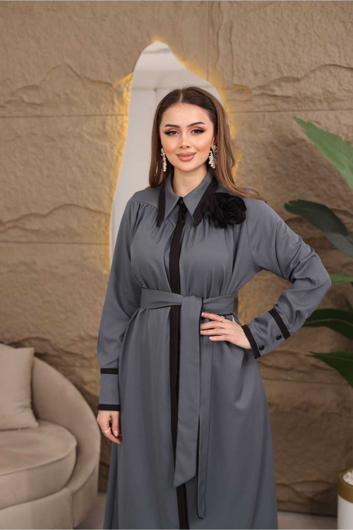 newmisal GARNİLİ GÖMLEK ELBİSE