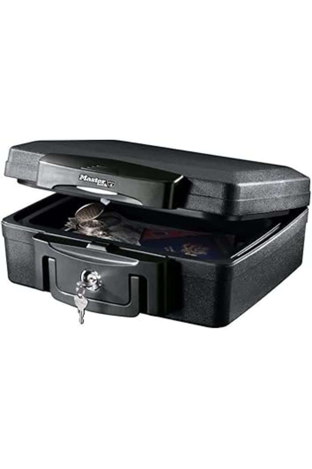 Karachil Master Lock Anahtarlı Yanmaz Ve Su Geçirmez Kasa, Üçlü Koruma - Uçuş, Yangın Ve Sel, 4.9L, 15.6 X 3