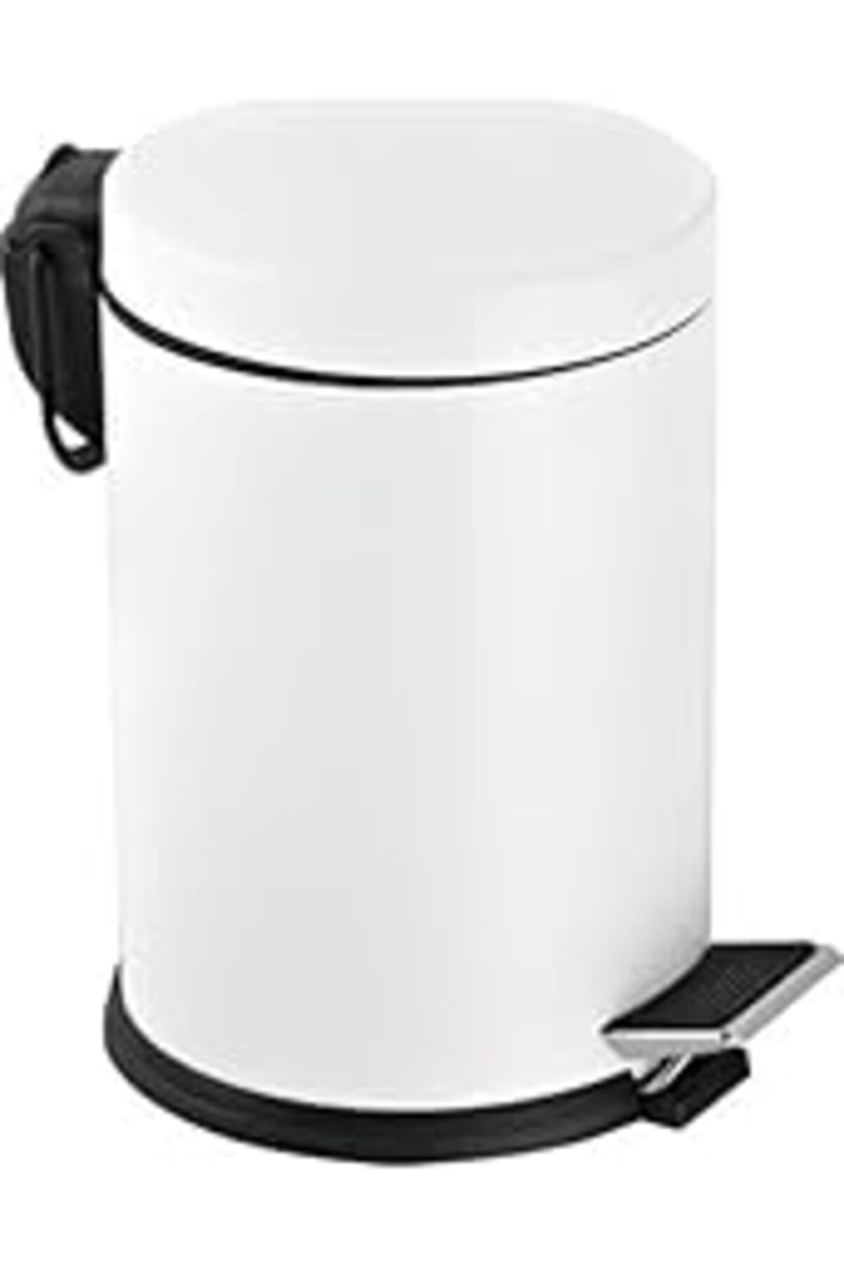 Karachil Vinoks Premium Serisi 12 Litre Hacimli Paslanmaz Banyo-Mutfak Pedallı Çöp Kovası Beyaz