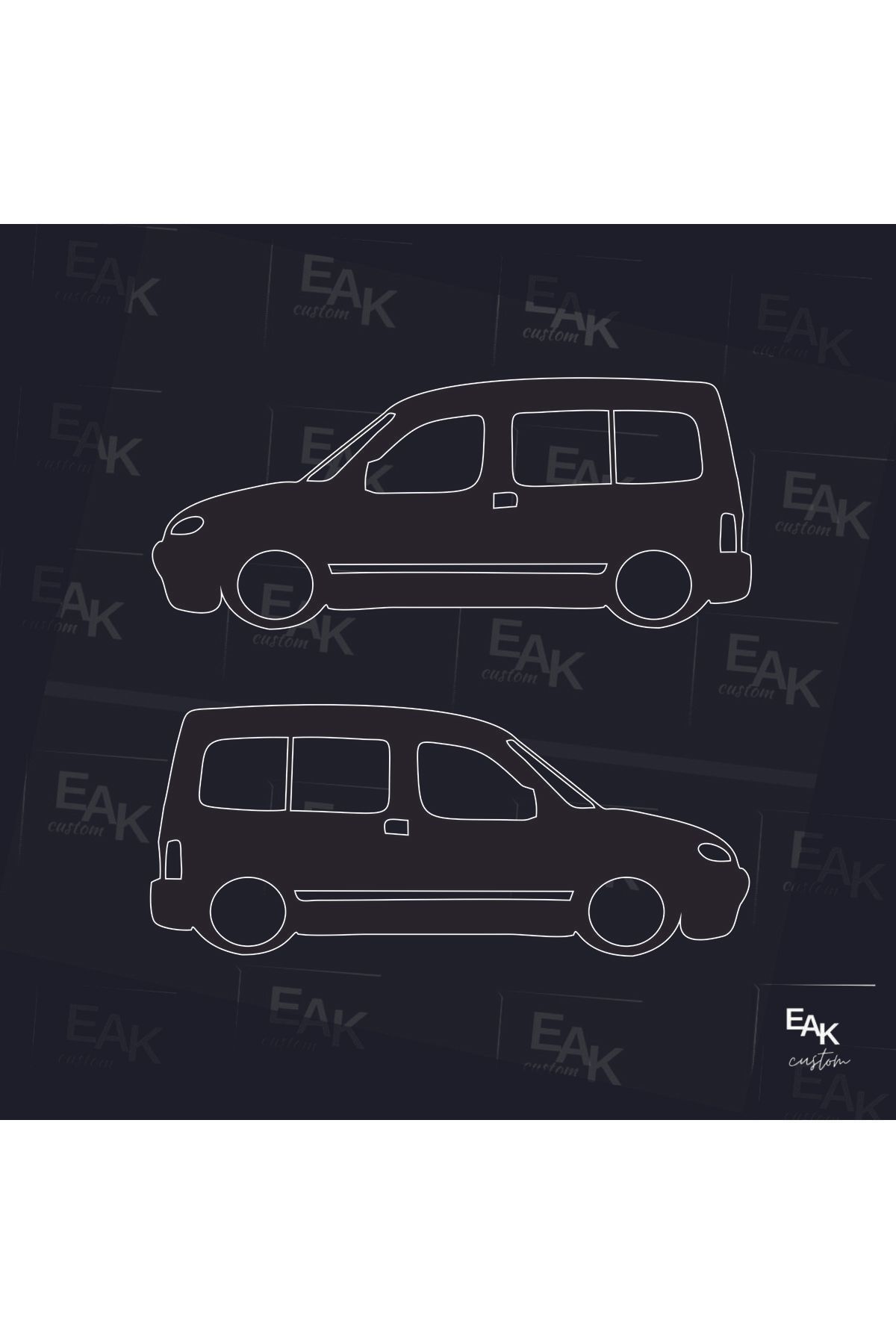 eakcustom PEUGEOT PARTNER oto sticker (18cm x 8cm ) (2 ADET)