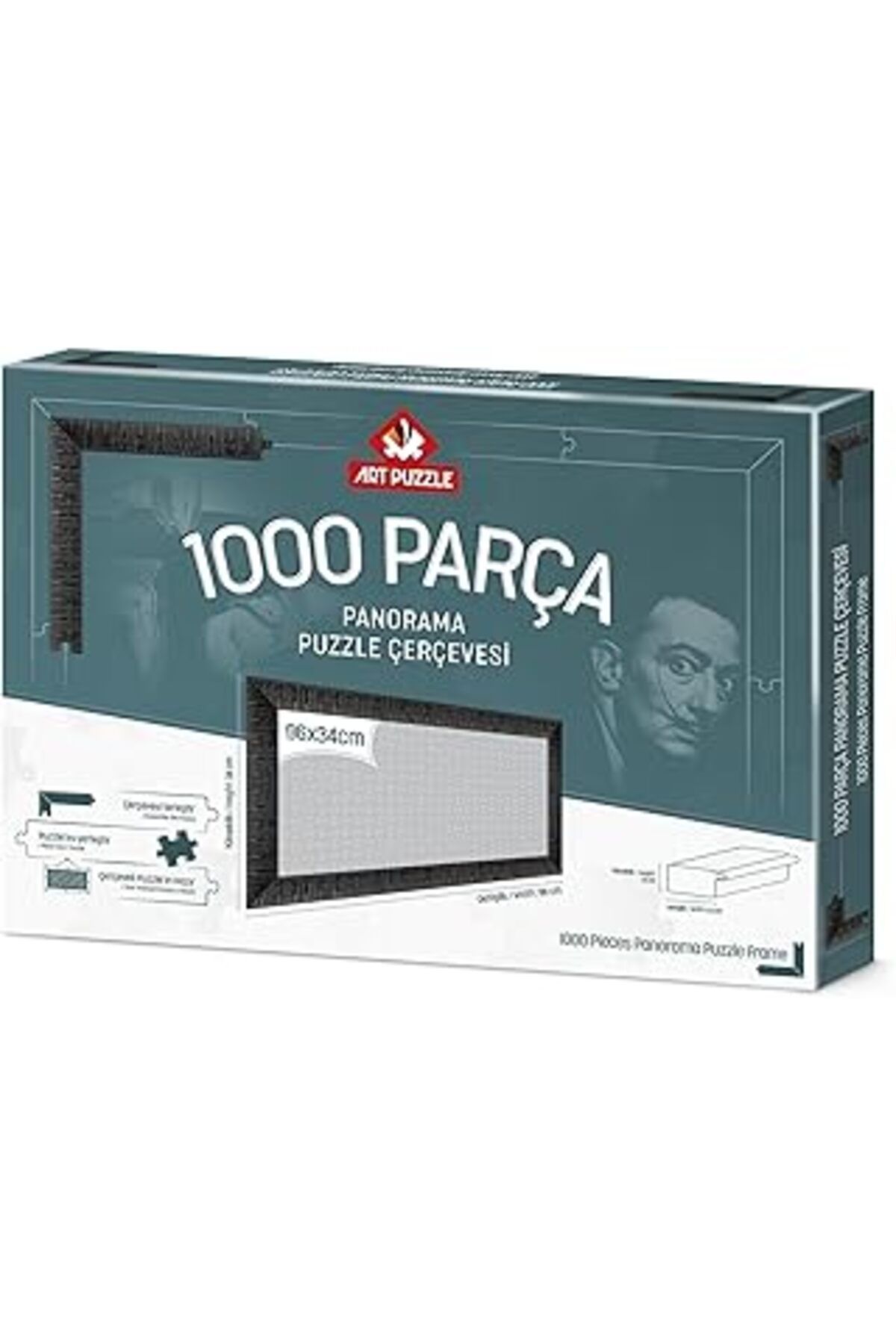 Pazarcan Art Puzzle Siyah 1000 Parça Panorama Demonte Puzzle Çerçevesi