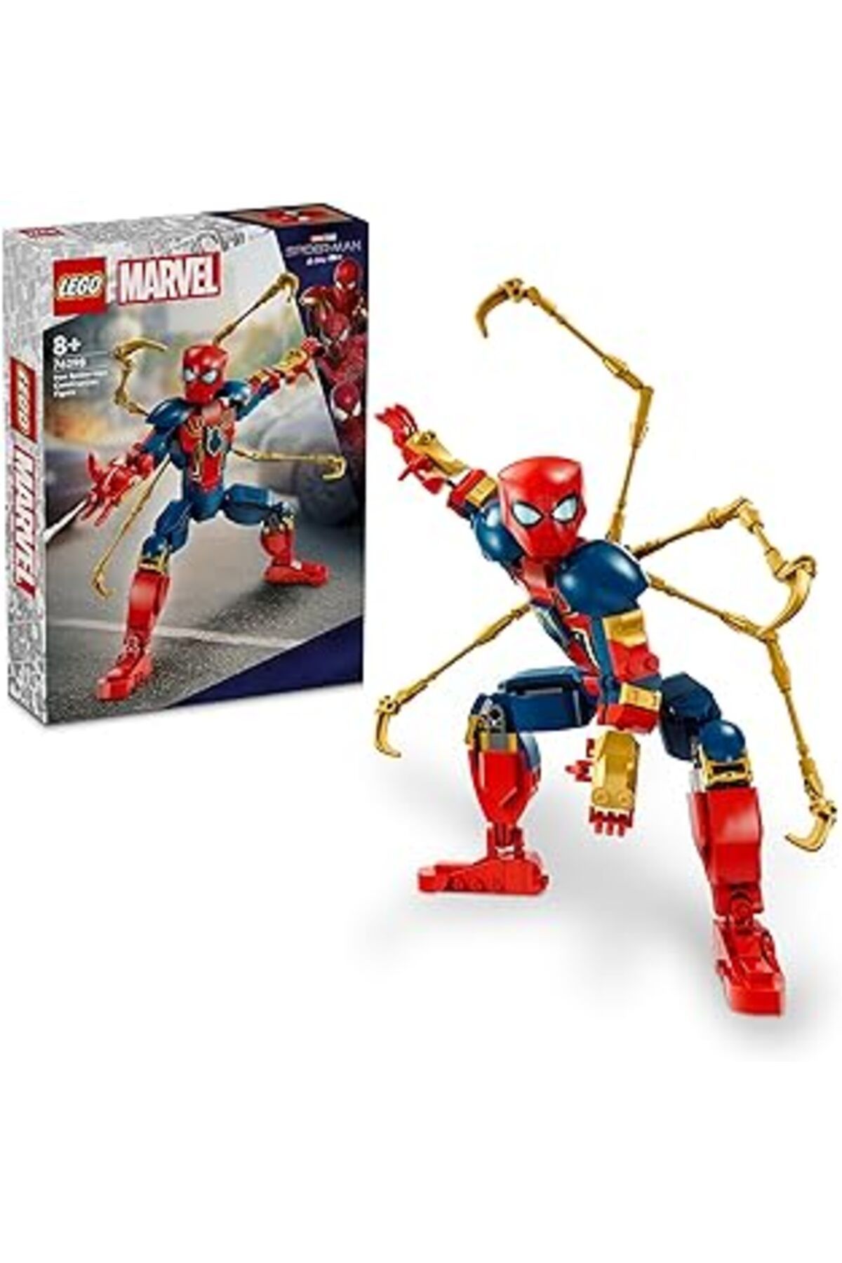 Qedii Lego | Marvel Iron Örümcek Adam Yapım Figürü 76298, 8 Yaş Ve Üzeri Süper Kahraman Seven Kız Ve Erke