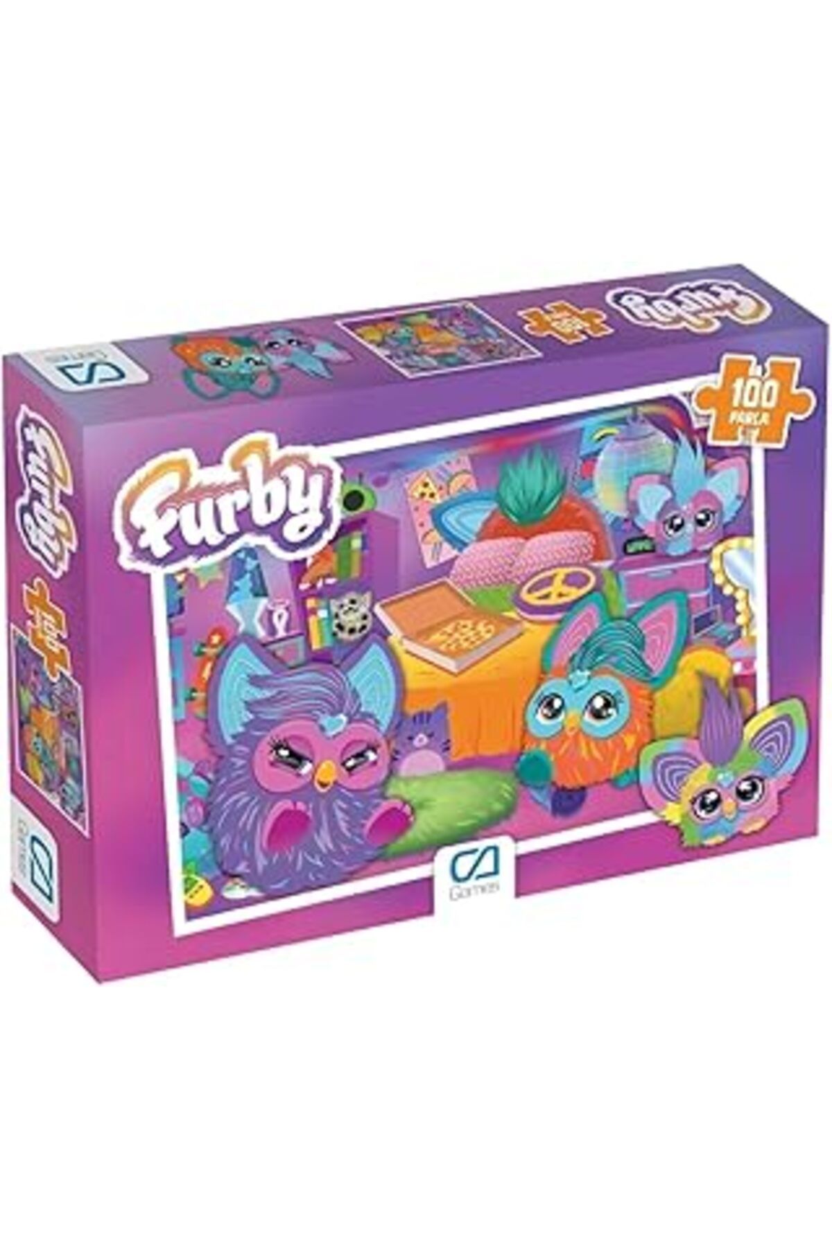 Karachil Ca Games Furby Lisanslı 100 Parça 34X24Cm Çocuk Puzzle Yapboz Serisi