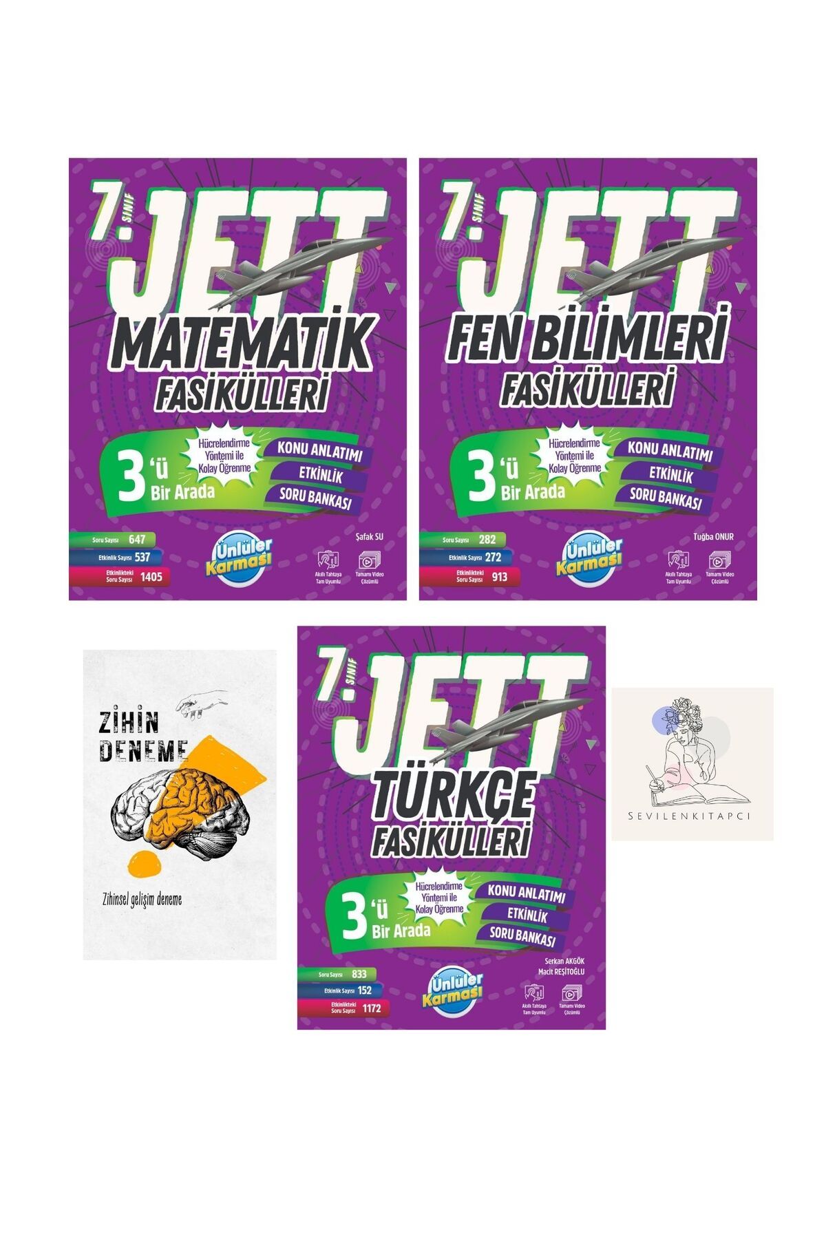 Ünlüler Karması ÜNLÜLER KARMASI 7.SINIF MAT-FEN-TÜRKÇE JETT FASİKÜL KONU ANLATIM+ZİHİNDENEME+ÜK412