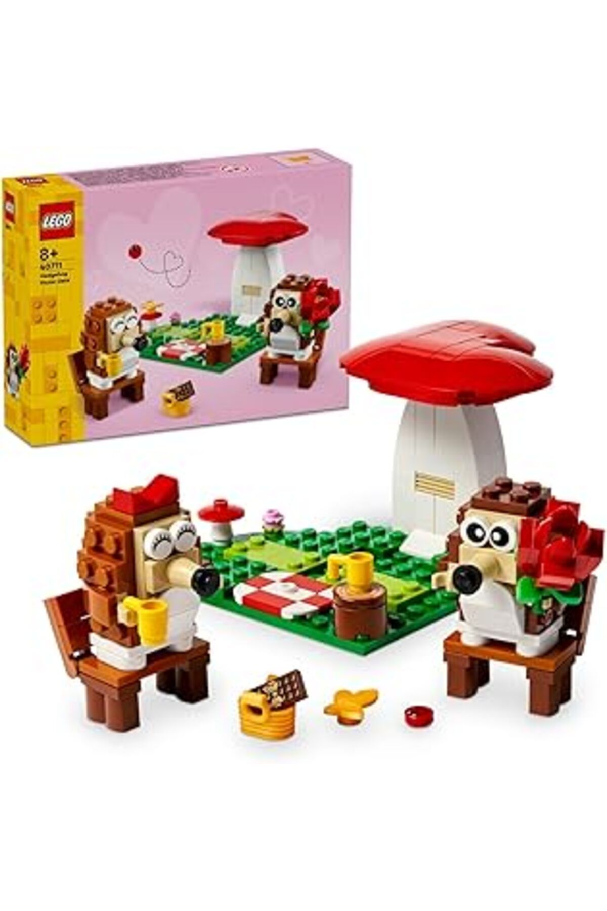 Qedii Lego Kirpi Pikniği 40711, Erkek Ve Kız Çocukları İçin Oyuncak Yapım Seti, Doğum Günü Hediye Fikri (
