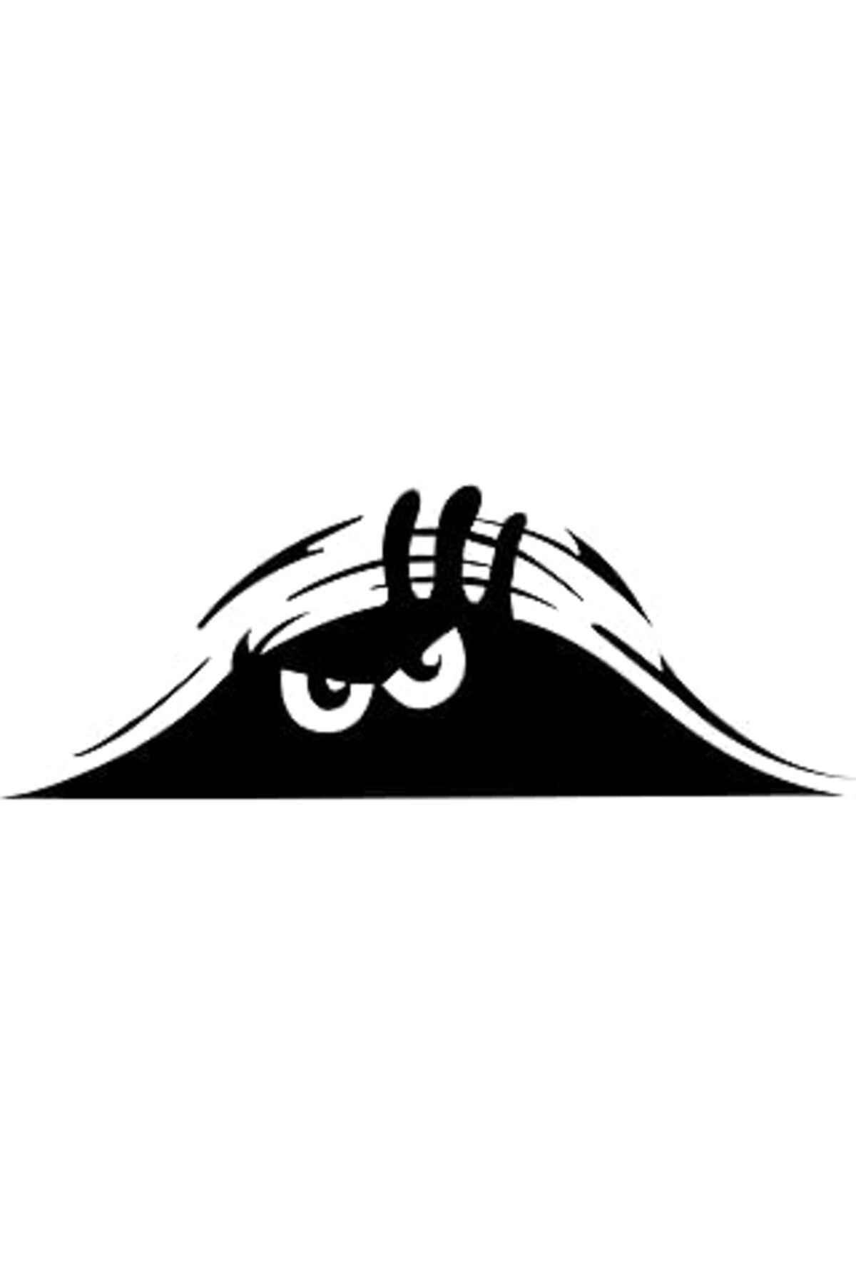 Mu Art Ahşap Quart Aksesuar Bagajdan Bakan Adam Oto Sticker Araba Sticker 20 X 8 Cm Siyah