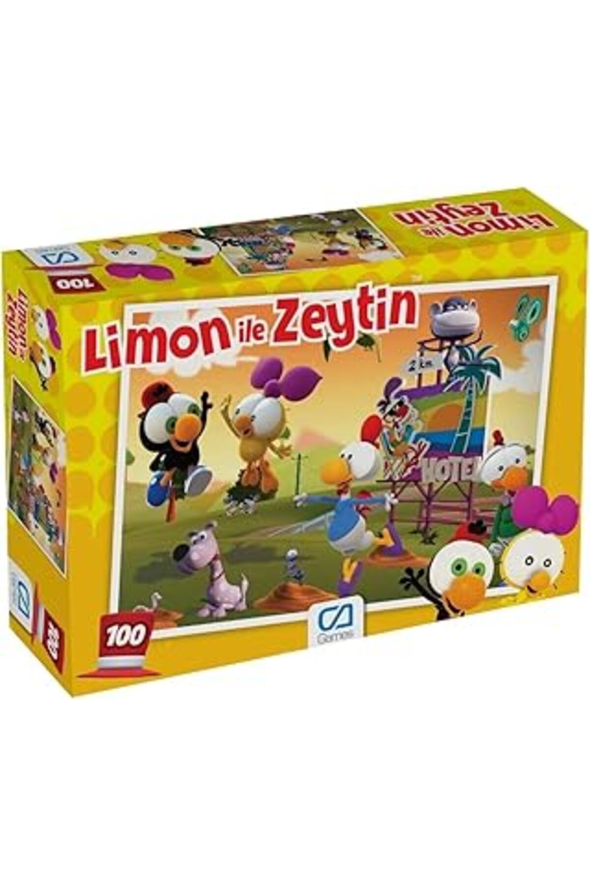 Qedii Ca Games Limon Ile Zeytin Lisanslı 100 Parça 34x24cm Çocuk Puzzle Yapboz Serisi