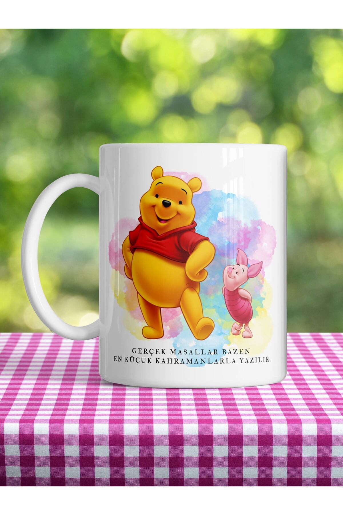 kuphane Gerçek Dostluk Winnie ve Arkadaşları Baskılı Renkli Kupa