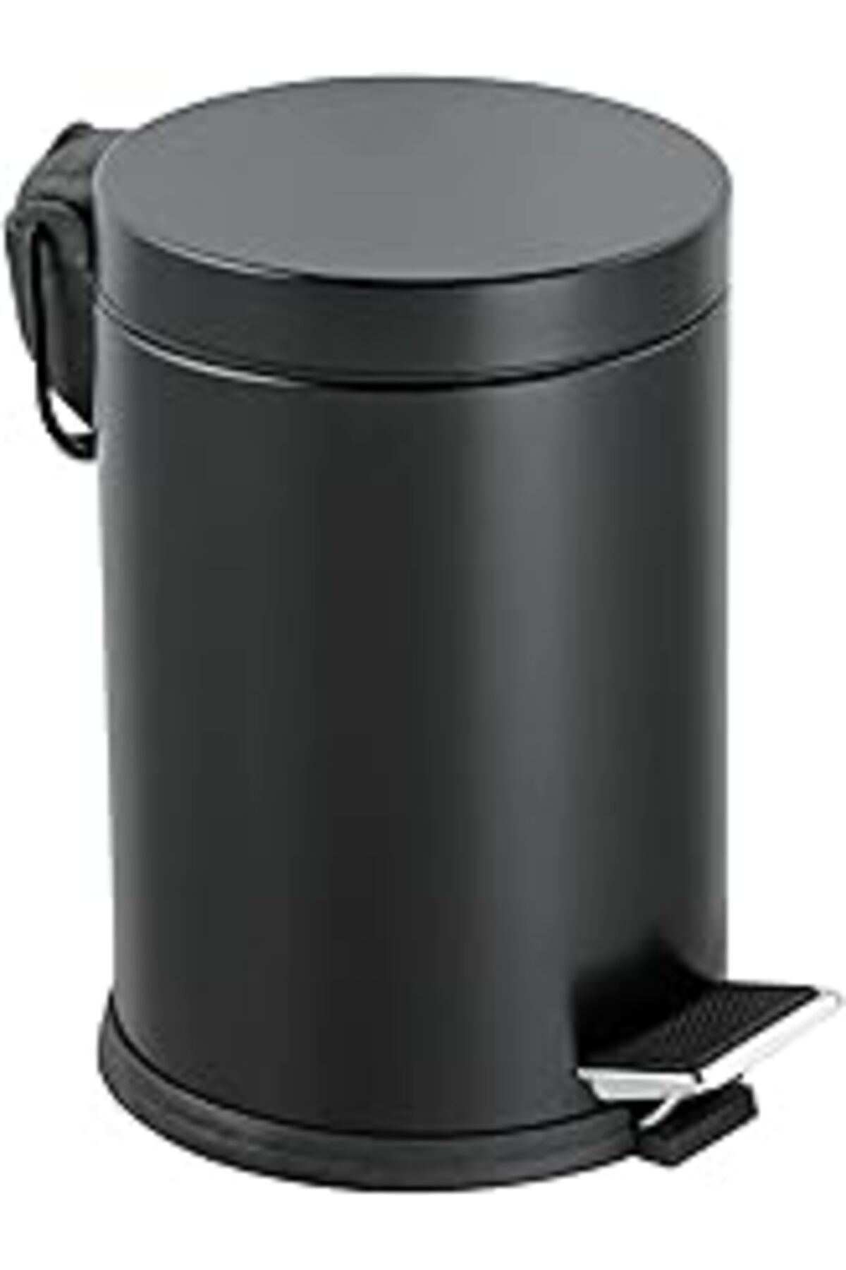 Karachil Vinoks Premium Serisi 5 Litre Hacimli Paslanmaz Banyo-Mutfak Pedallı Çöp Kovası Siyah