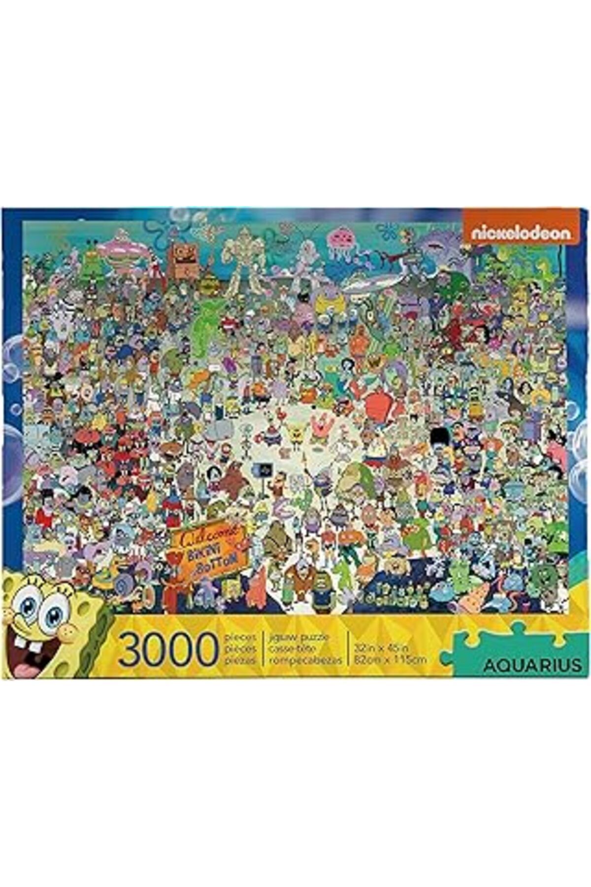Pazarcan Aquarius Kova Sünger Bob 3,000Pc Bulmaca, 68508, Çoklu Renk"
