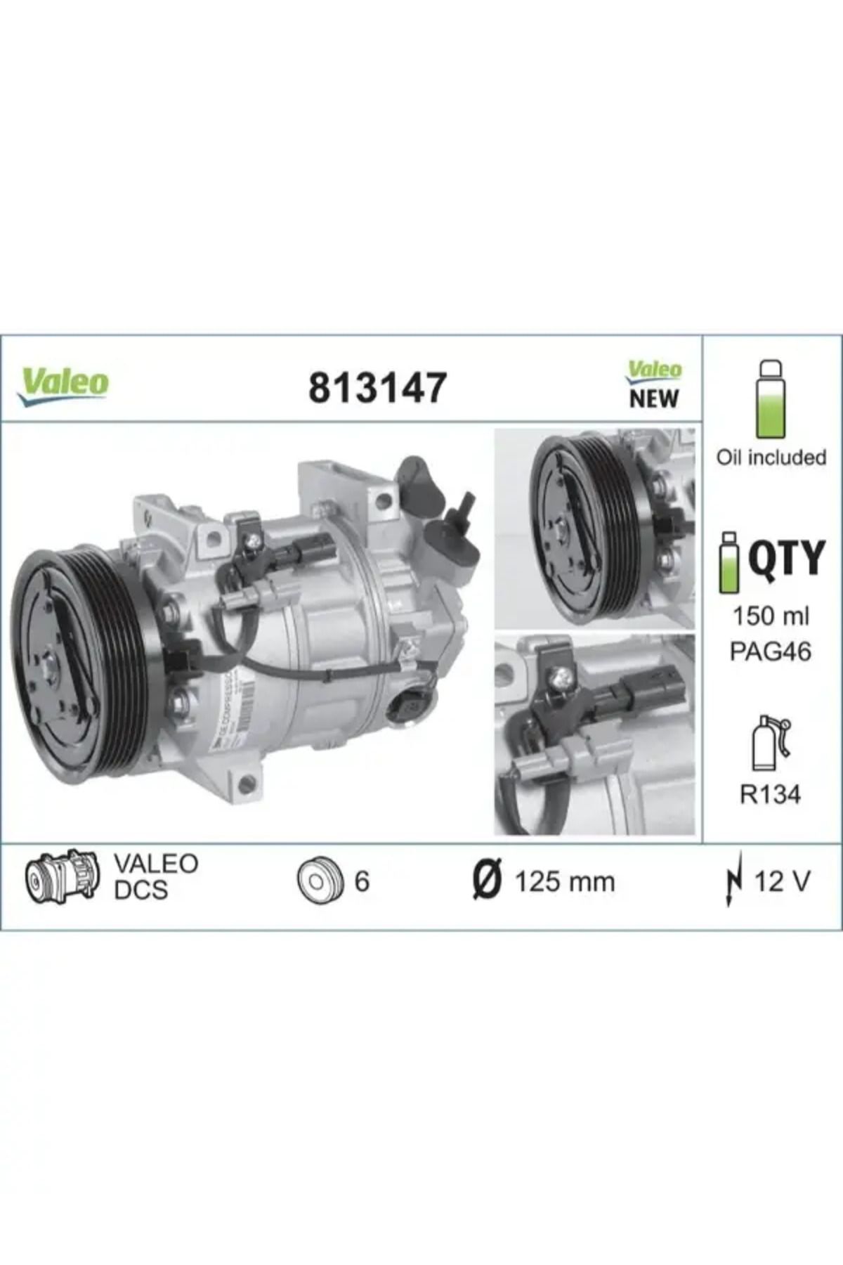 VALEO KLIMA KOMPRESORU LAGUNA III 0715 LATITUDE 10 1.5 DCI 1.6 16V