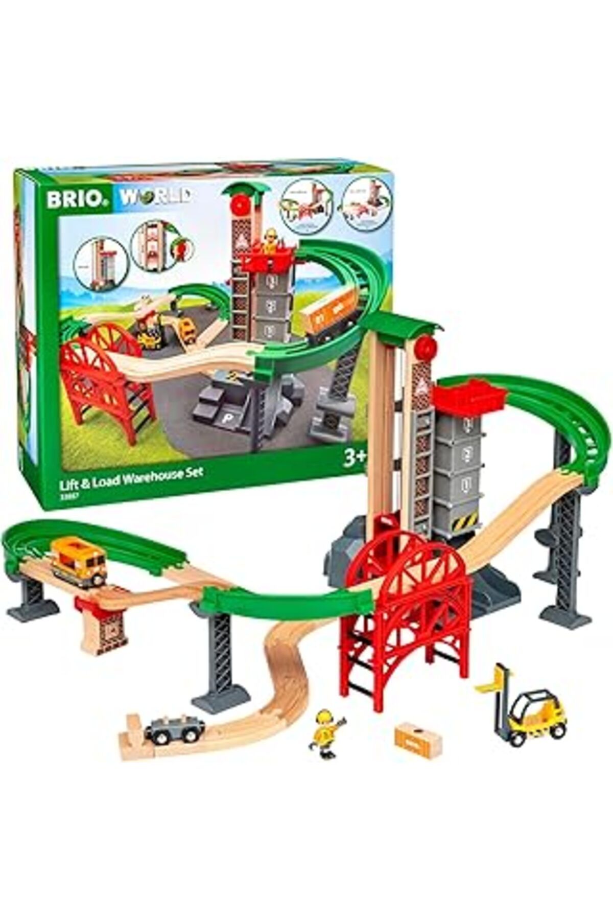 NETWORK ART Brio Lift & Load Warehouse, Kaldırma Ve Yükleme Depo Oyuncak Seti