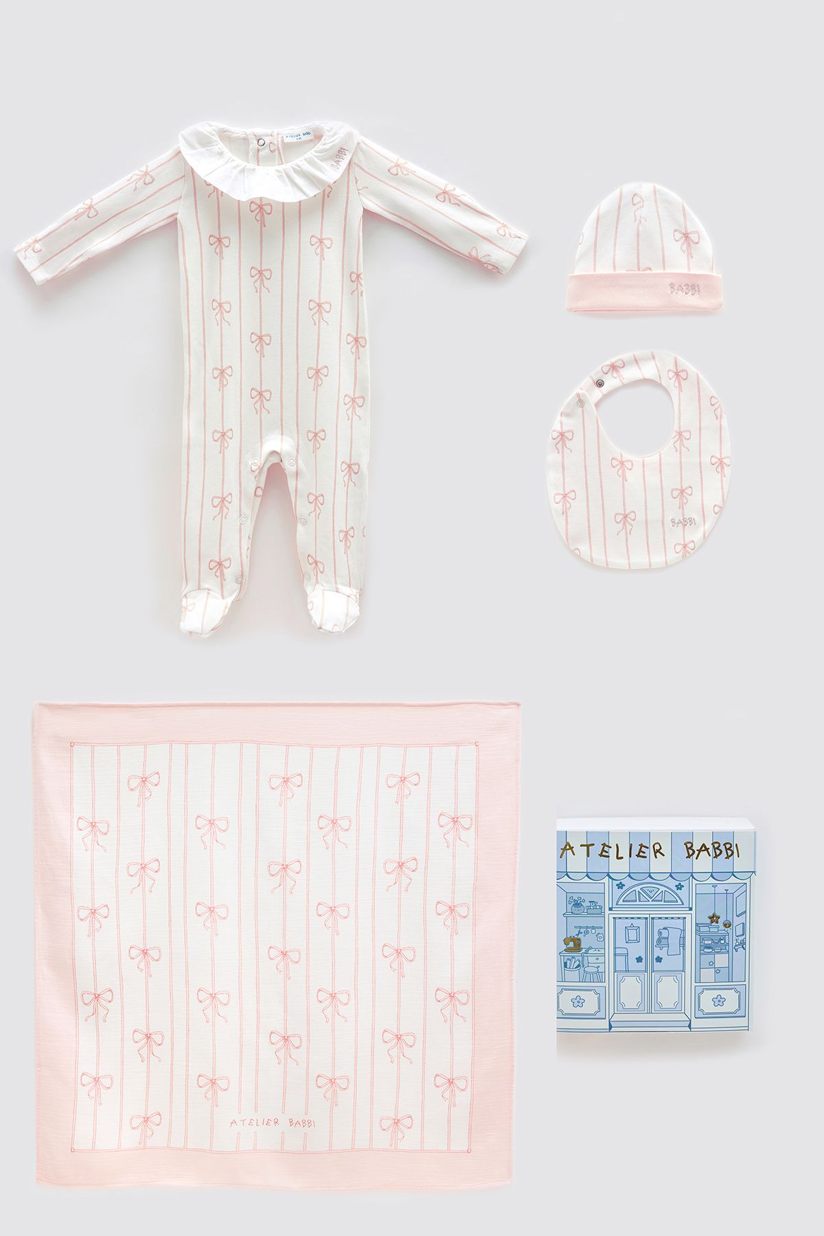Atelier Babbi 4'Lü Yenidoğan Seti - Kurdele / Pembe