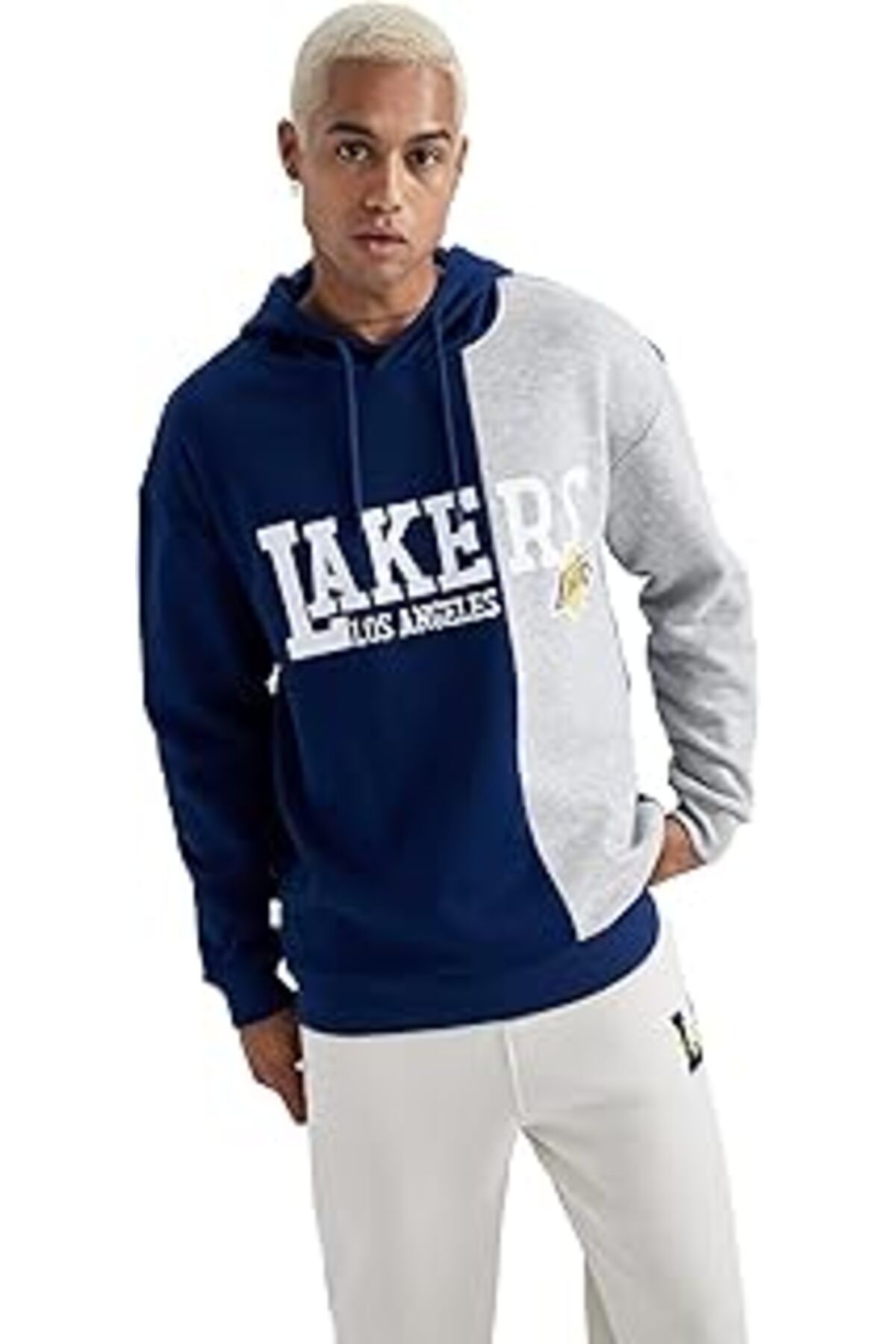 Pazarcan Defacto Erkek Defactofit Nba Los Angeles Lakers Comfort Fit Kapüşonlu Sweatshirt