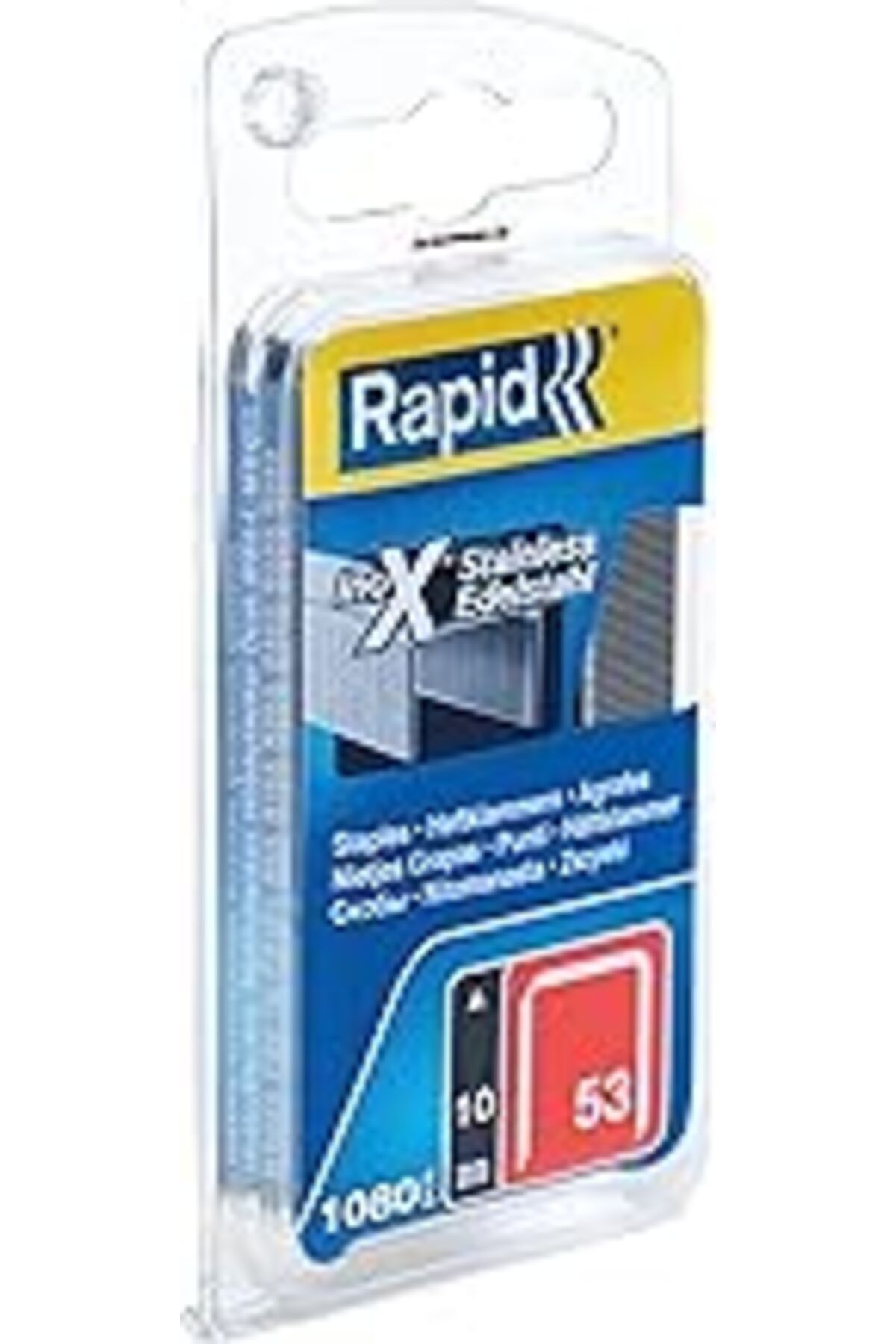 Pazarcan Rapid Paslanmaz Çelik-Feindrahtklammer Tip 53/10 Mm, 1080 Blister, 40109511