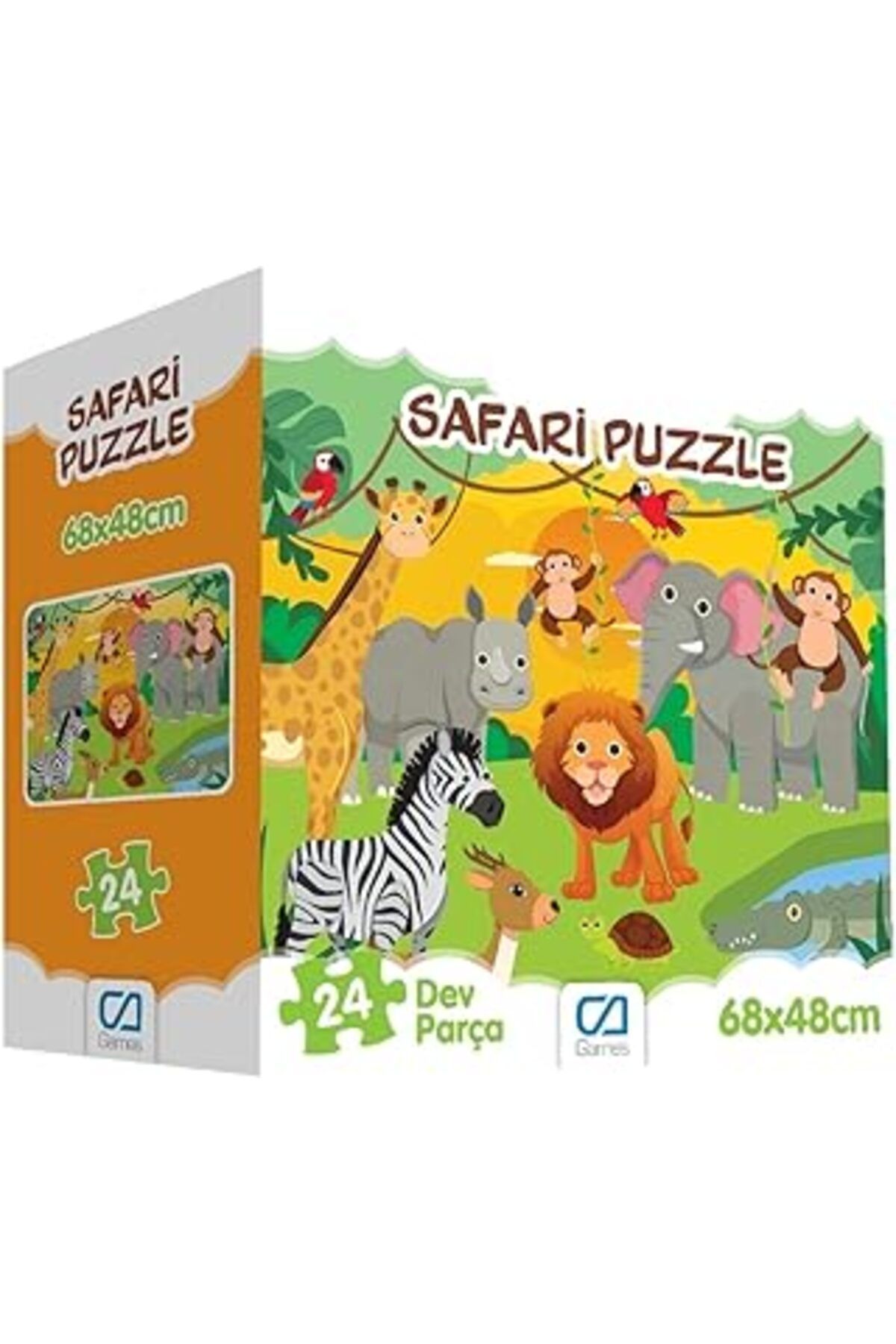 Pazarcan Ca Games Safari 24 Parça 50X70Cm Çocuk Yer-Zemin Puzzle Yapboz Serisi