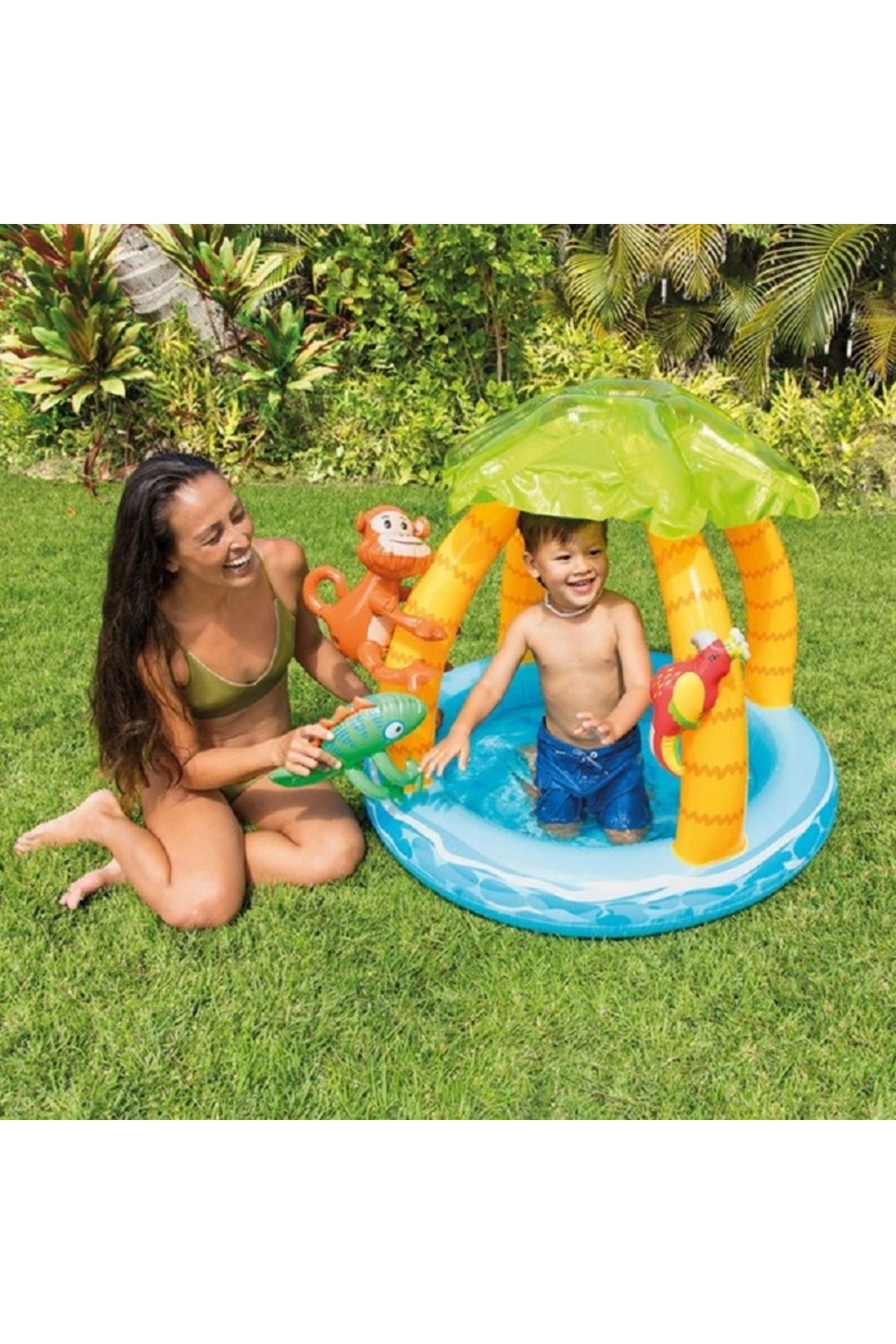 Intex-Wet Set Tropical Island Design Round Kiddie Pool Multicolor 3