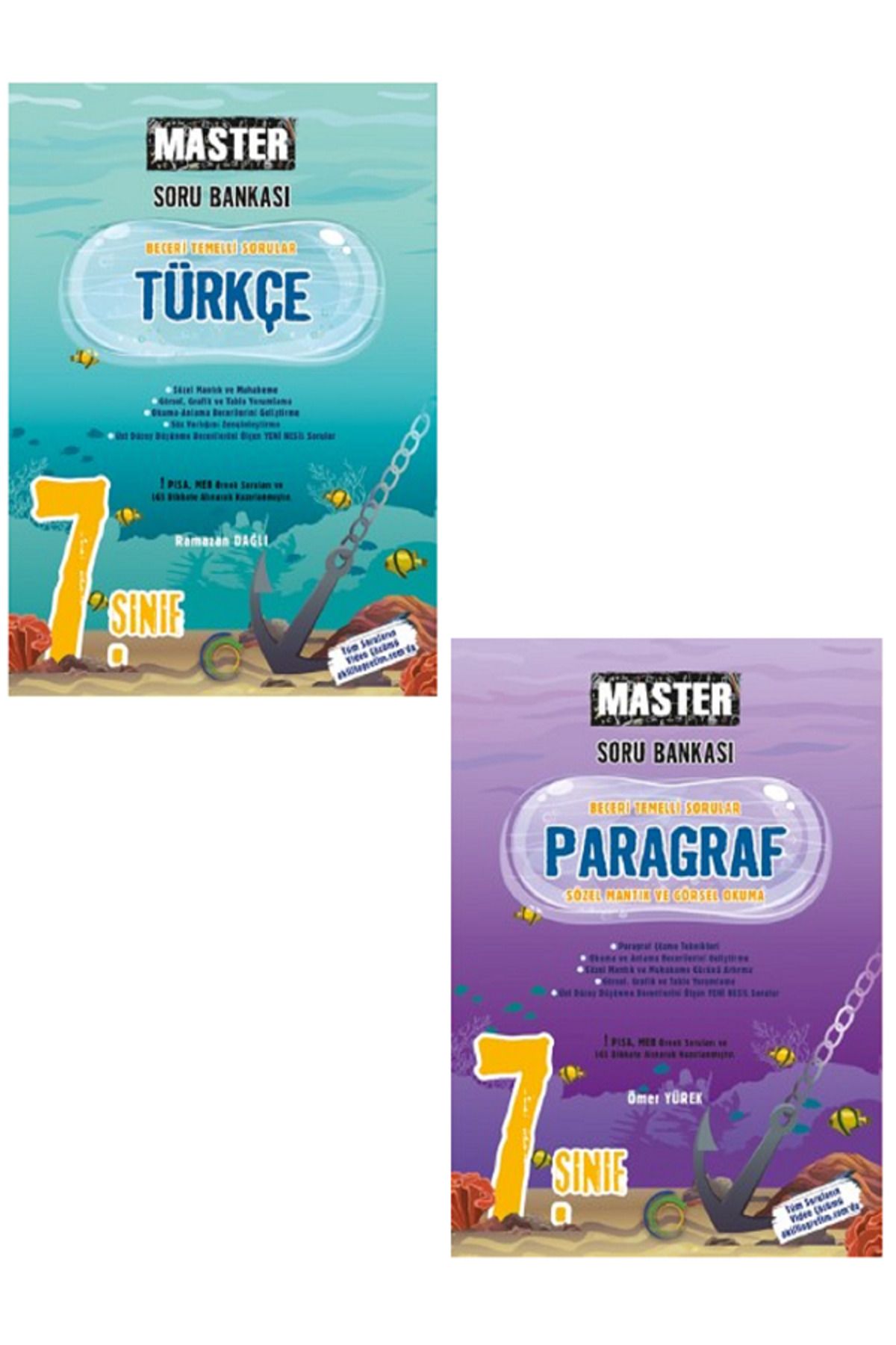 Evrensel İletişim Yayınları 7.Sınıf Okyanus Master Türkçe + Paragraf Soru Bankası / Beceri Temelli Sorular / 2 KİTAP