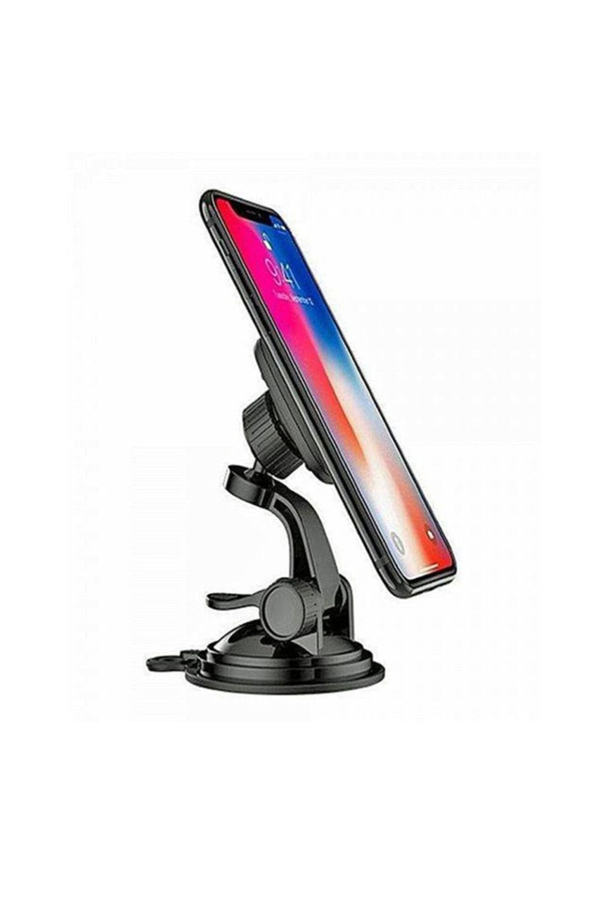 SKYDDAR INNOVATION-Suport auto magnetic, rotație 360°, compatibilitate universală, (S6), negru roșu, set cu autocolant 4