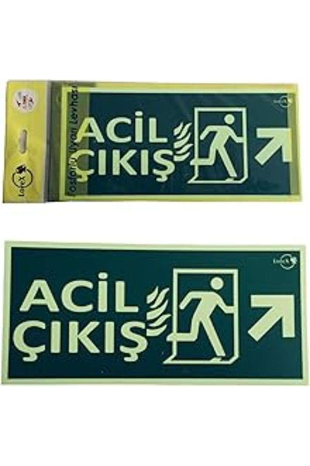 Karachil Lorex Lr-Fru Fotolümen Fosforlu Yön Levhası - Sağ Yukarı Yön Ok Sembollü - Acil Çıkış Yazılıdır