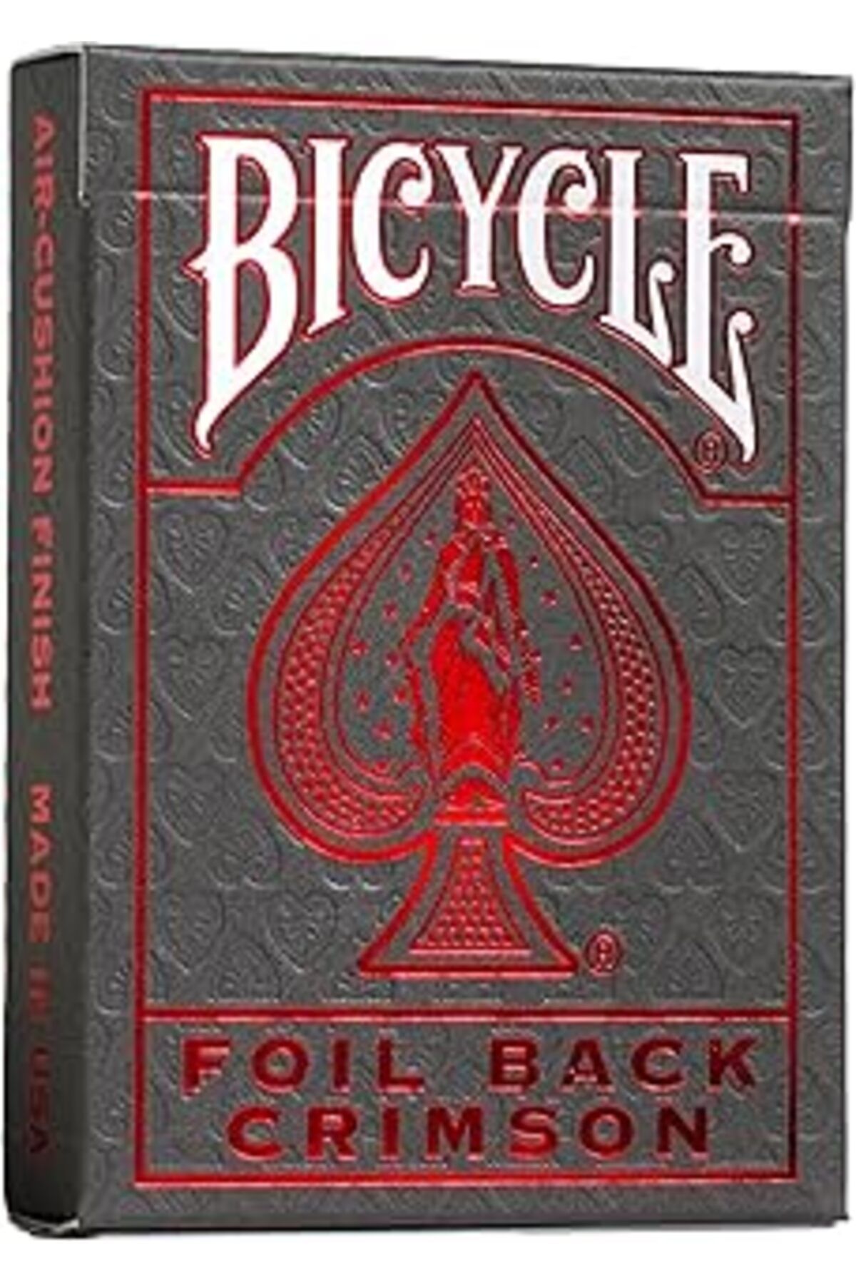 Qedii Bicycle Metalluxe Foil Back Crimson (Red) Kırmızı Kart Premium Iskambil Oyun Kağıdı Kartları Destes