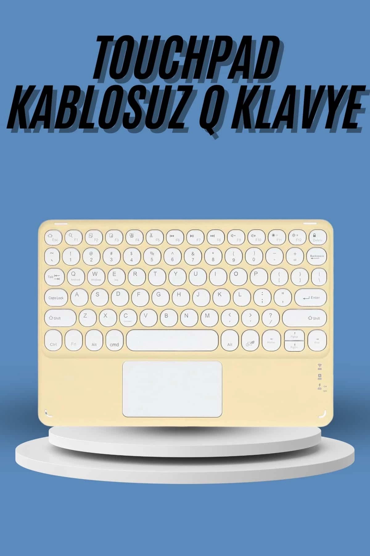 Modafiks Touchpad Tüm Cihazlara Uyumlu Bluetooth Klavye Touchpad Slim Kablosuz Wifi Q Klavye