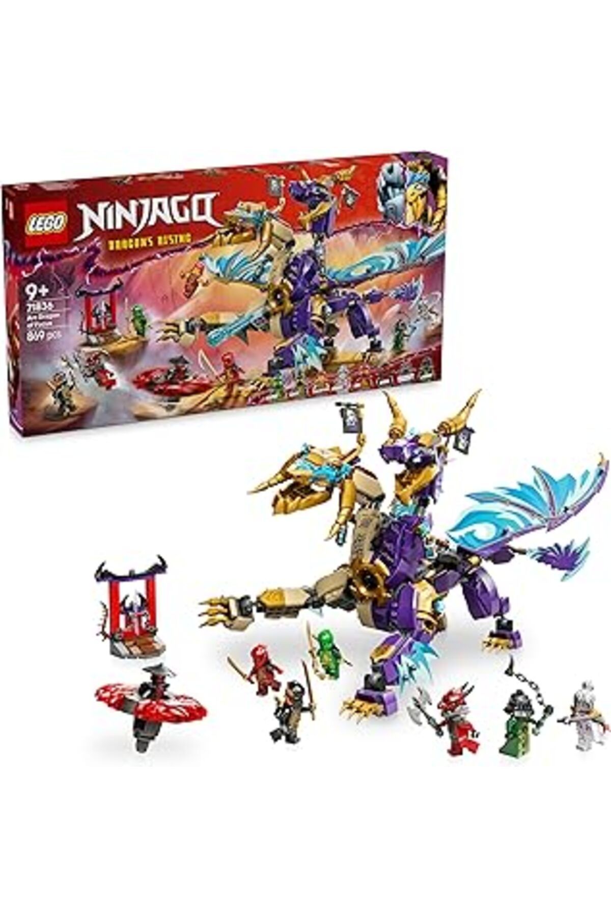 Qedii Lego Ninjago Odak Ark Ejderhası 71836-9 Yaş Üzeri Kız Ve Erkek Çocukları Için 8 Ninja Minifigürü Ve