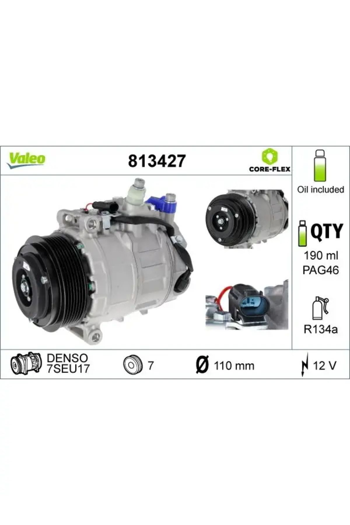 VALEO KLIMA KOMPRESORU X164 0912 W203 0307 C219 0510 W211 0508 W163 0105 W251 0612 W221 0513 VITO W