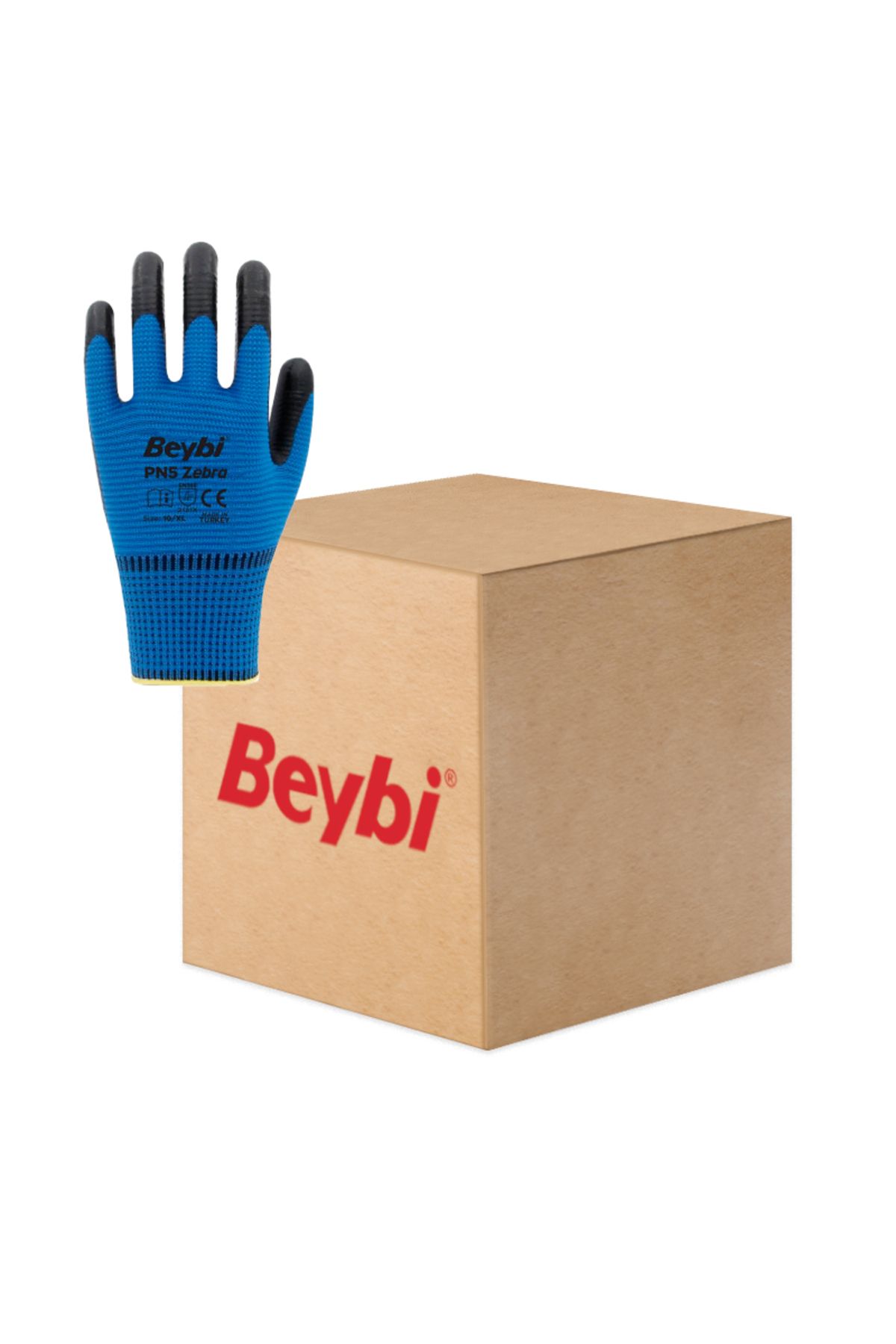 Beybi Pn-5 Zebra Mavi Nitril Eldiven No:10 288 Çift
